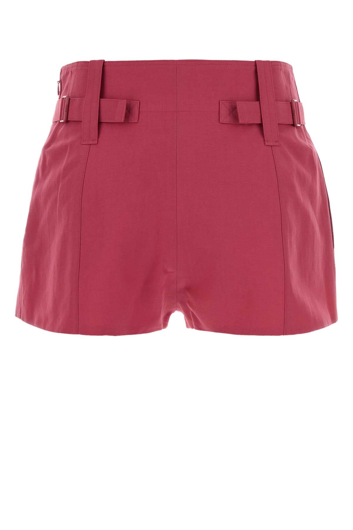 Chloe Women Fuchsia Linen Blend Shorts CHLOE