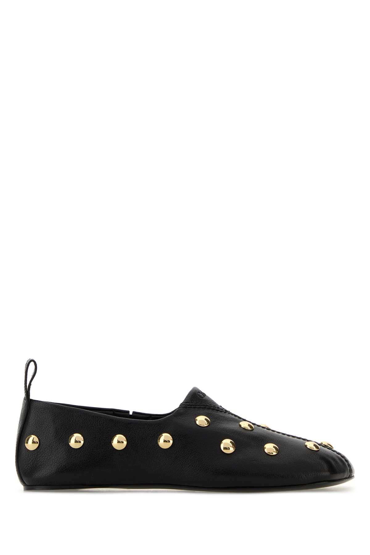 Chloe Women Black Leather Rita Loafers CHLOE