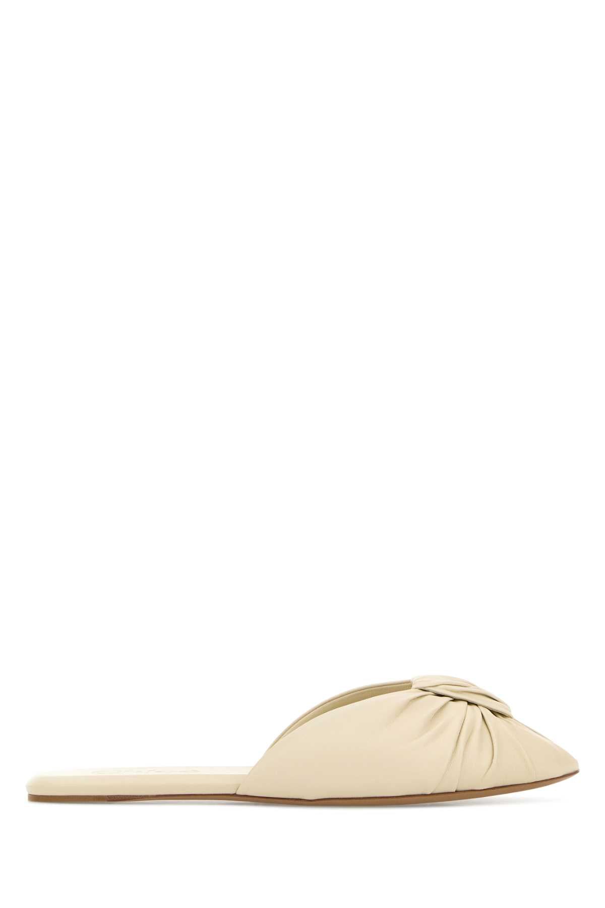 Chloe Women Ivory Leather Suzie Slippers CHLOE