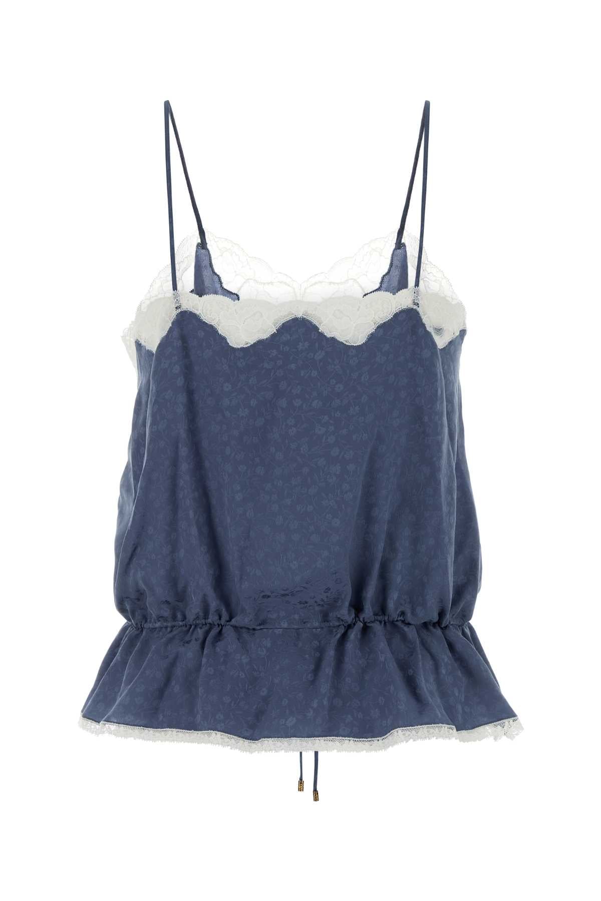 Chloe Women Air Force Blue Silk Top CHLOE