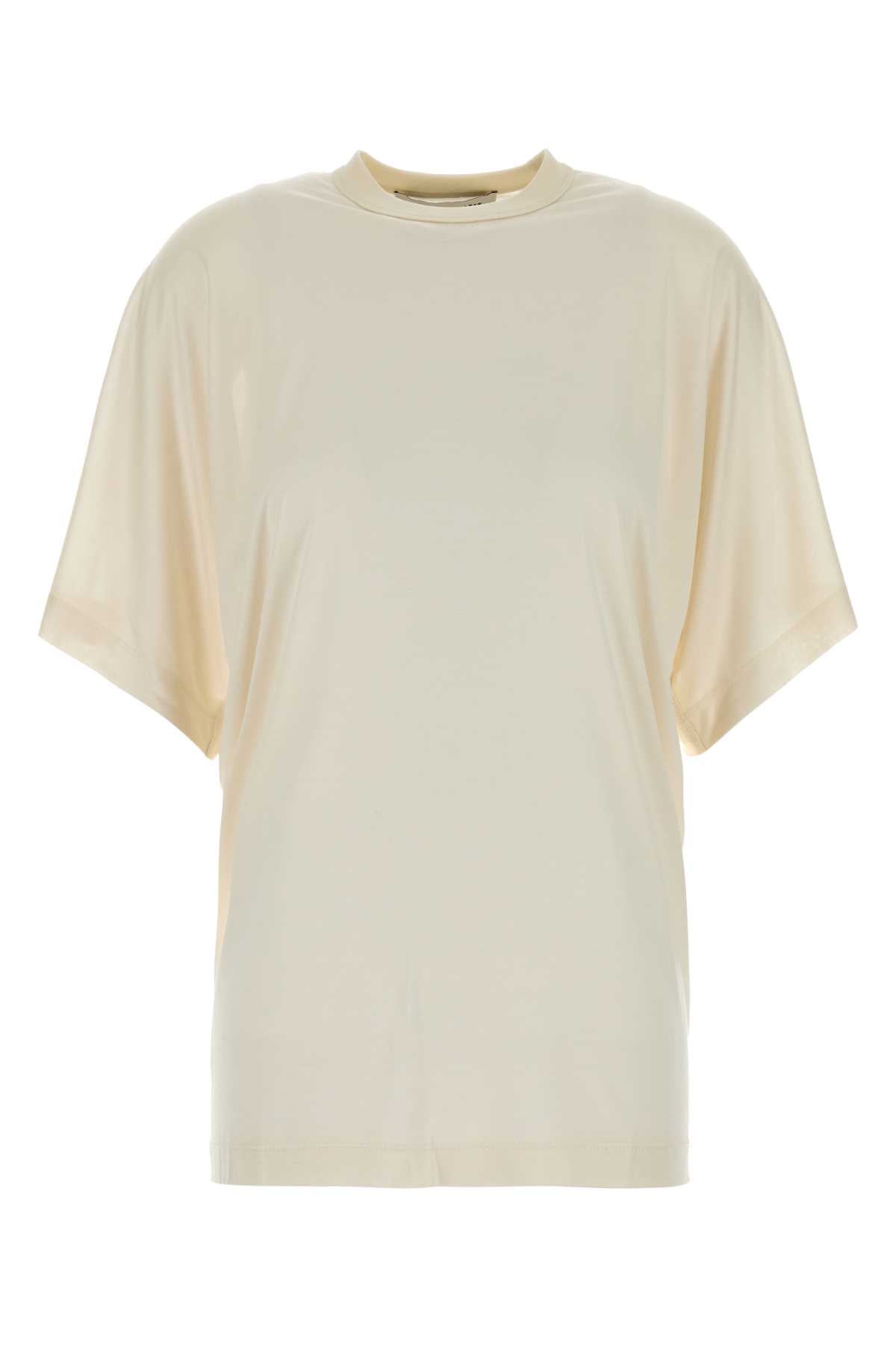 Carven Women Ivory Silk Oversize T-Shirt CARVEN