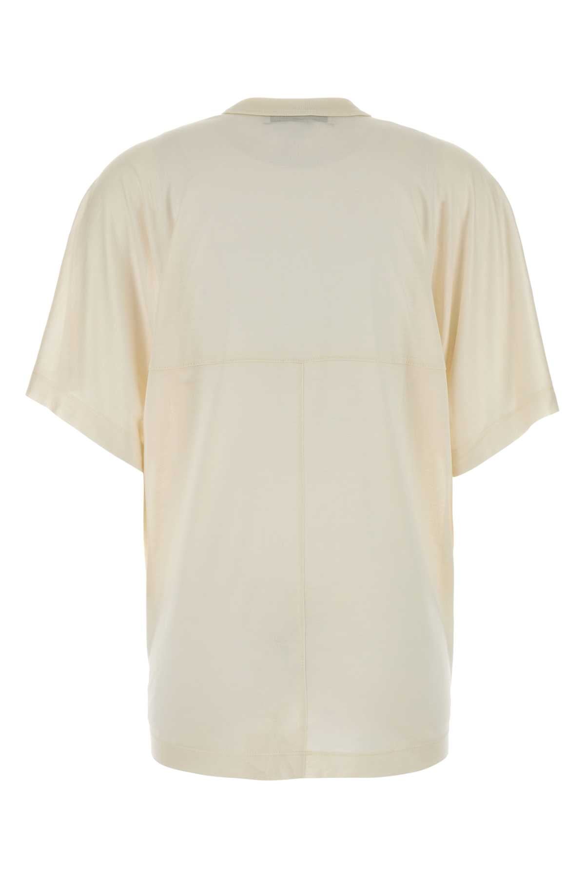 Carven Women Ivory Silk Oversize T-Shirt CARVEN