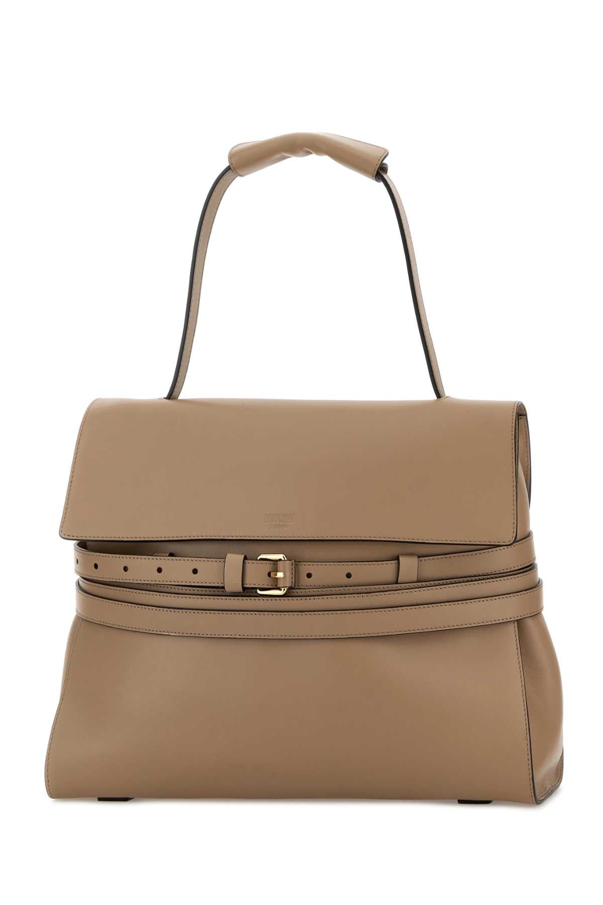 Moschino Women Beige Nappa Leather Shoulder Bag MOSCHINO