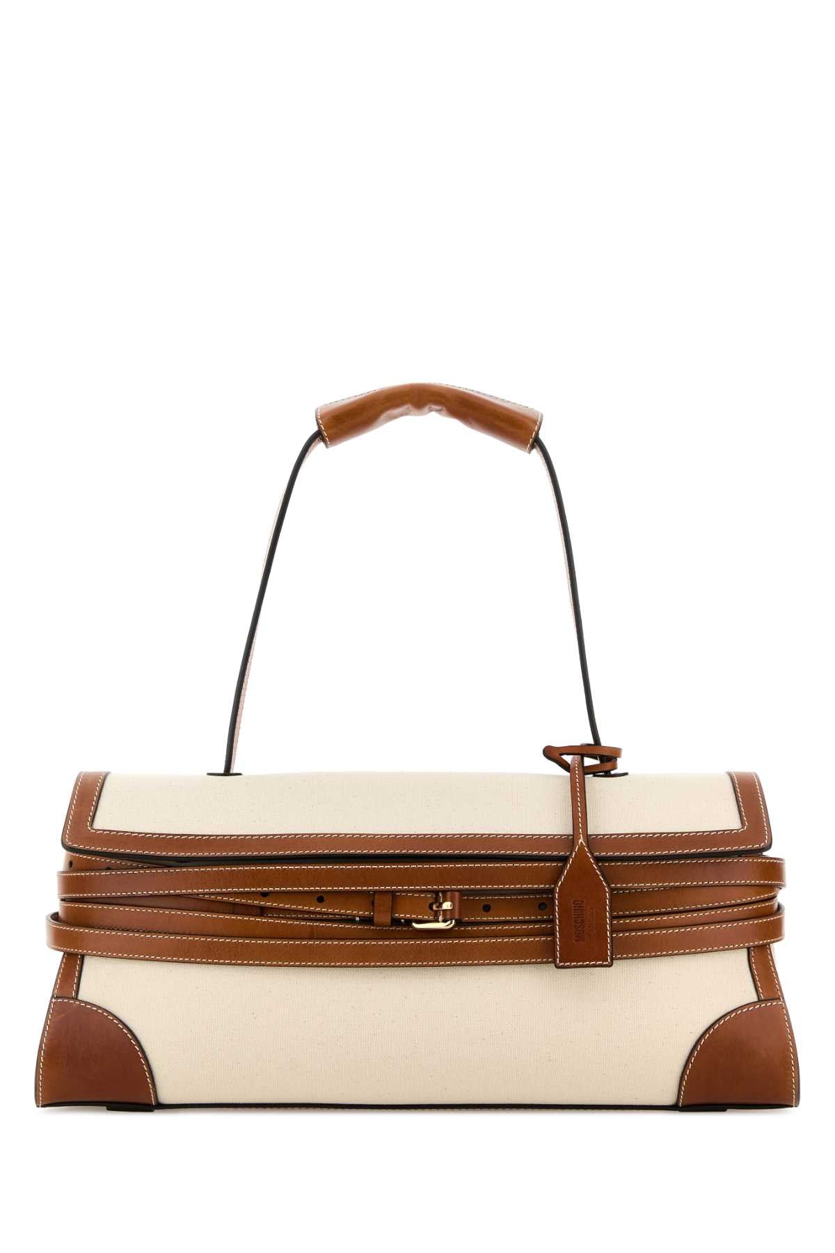 Moschino Women Sand Canvas Shoulder Bag MOSCHINO