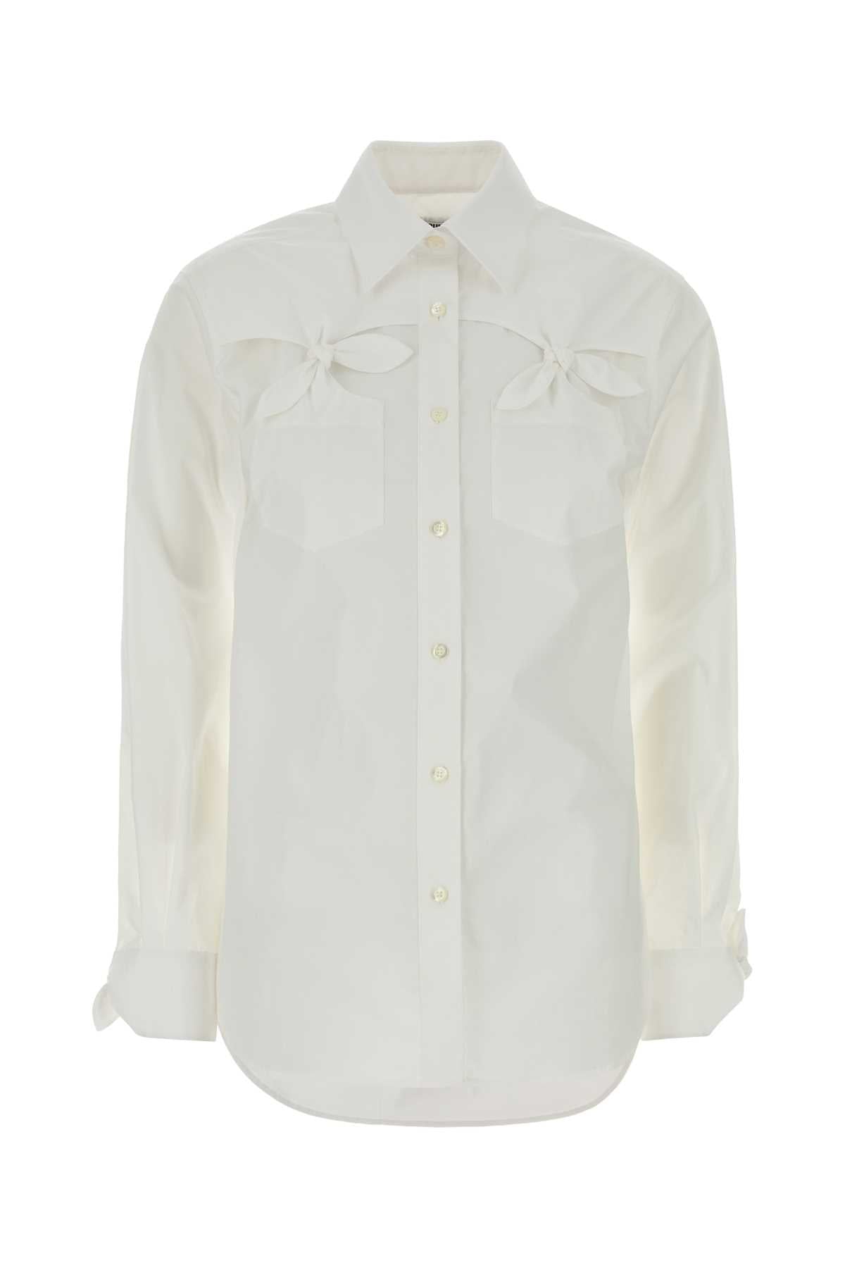 Moschino Women White Stretch Poplin Shirt MOSCHINO