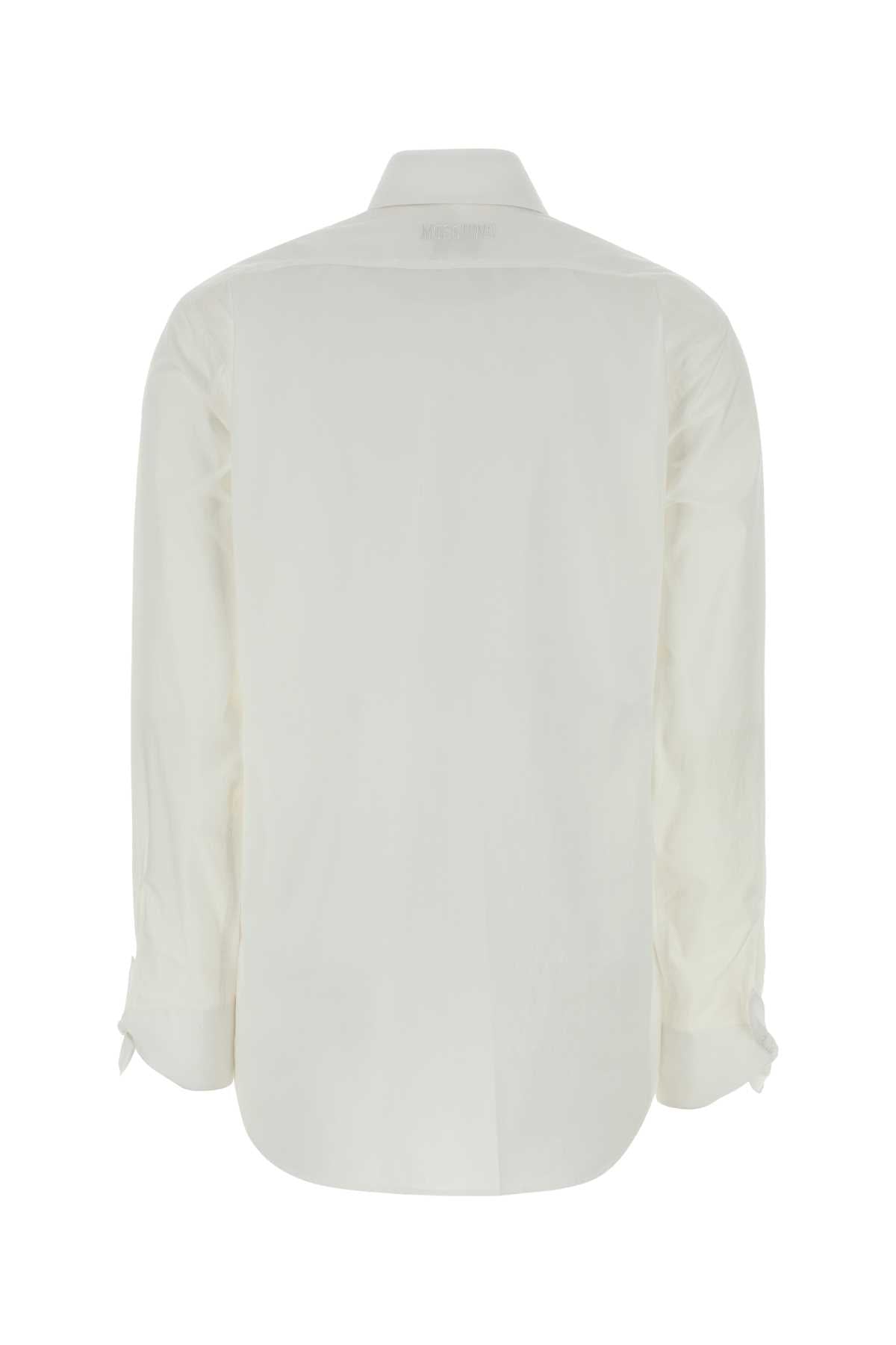 Moschino Women White Stretch Poplin Shirt MOSCHINO
