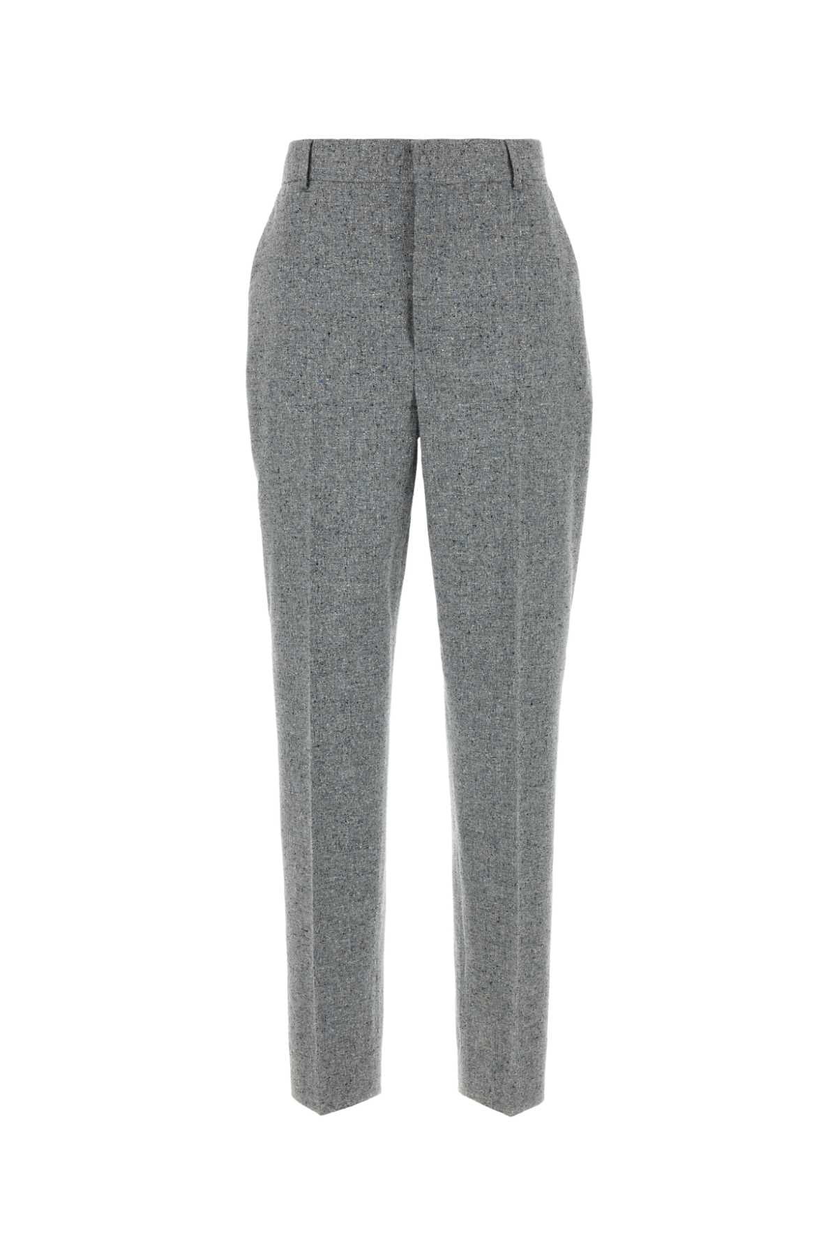 Moschino Women Melange Grey Silk Blend Pant MOSCHINO