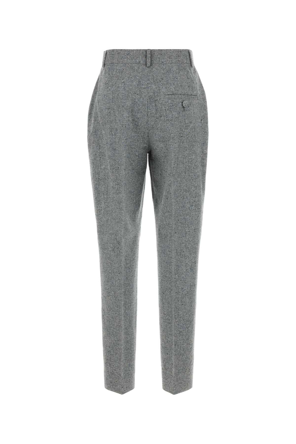Moschino Women Melange Grey Silk Blend Pant MOSCHINO
