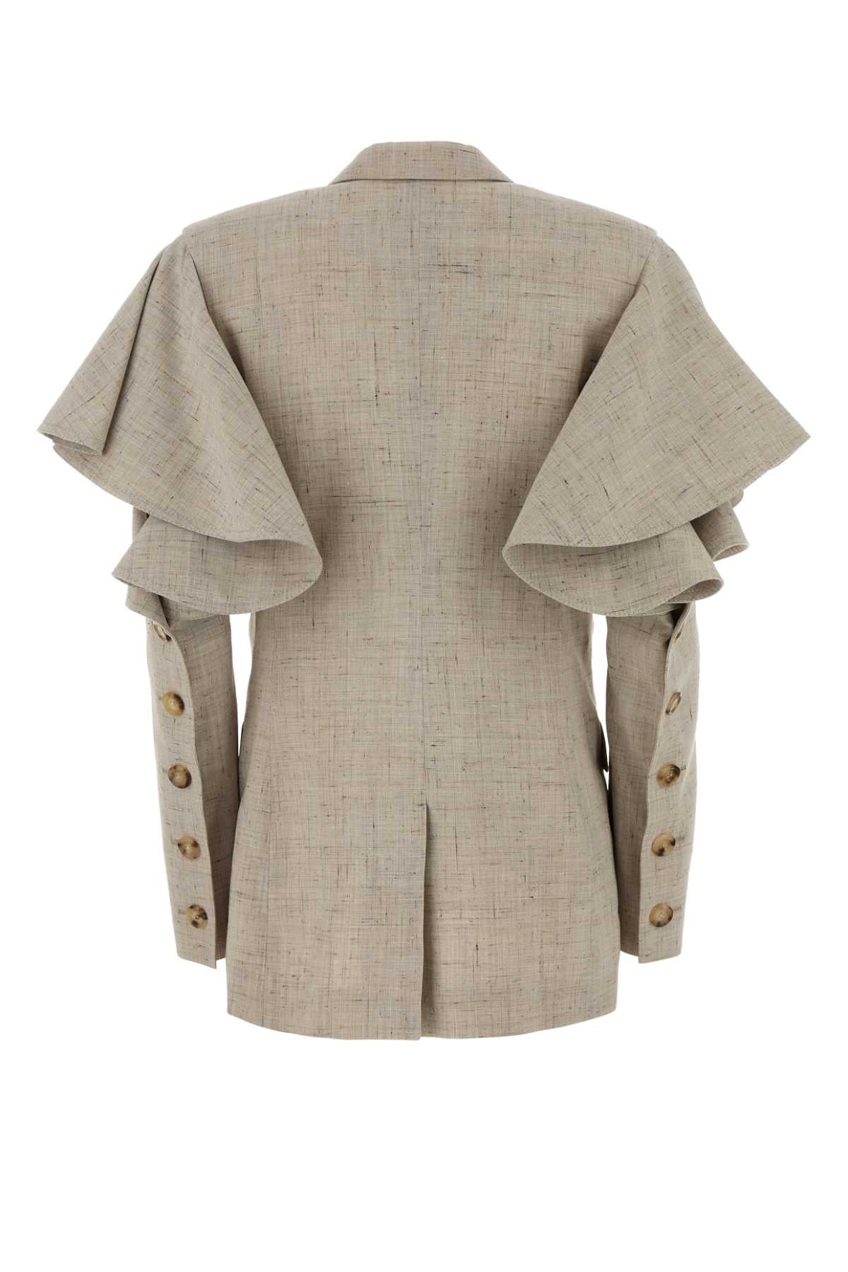 Moschino Women Melange Sand Jersey Blazer MOSCHINO