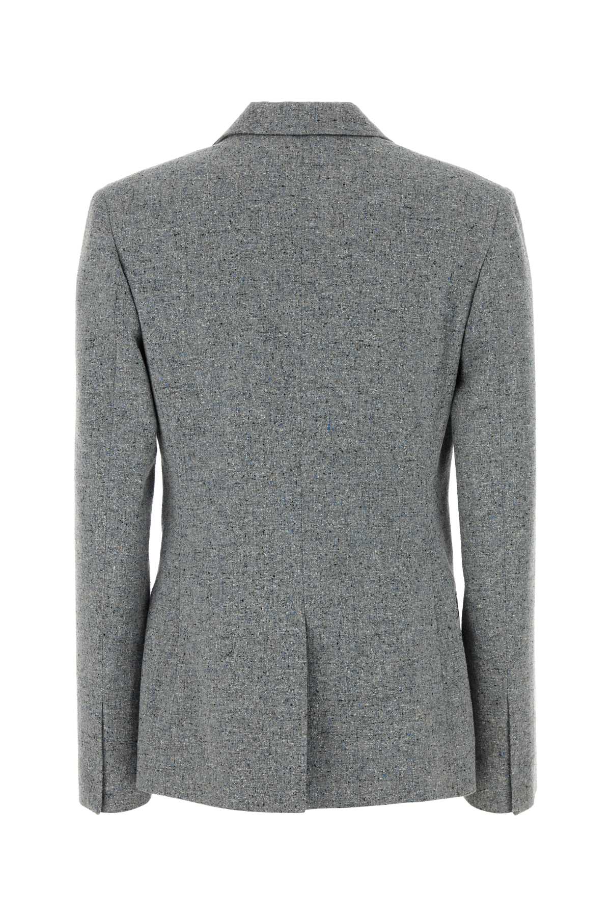Moschino Women Melange Grey Silk Blend Blazer MOSCHINO