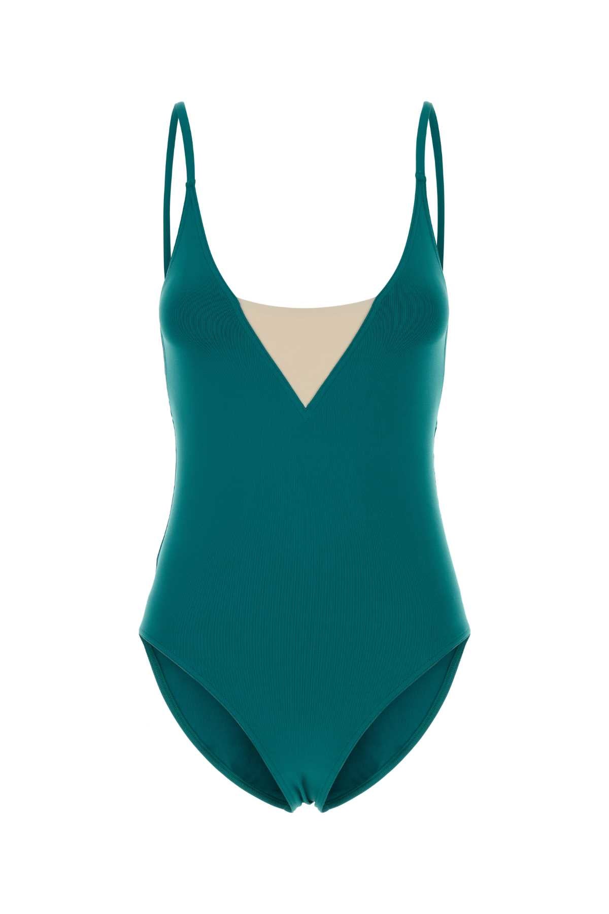 Eres Women Teal Green Stretch Nylon Entrevue Swimsuit ERES