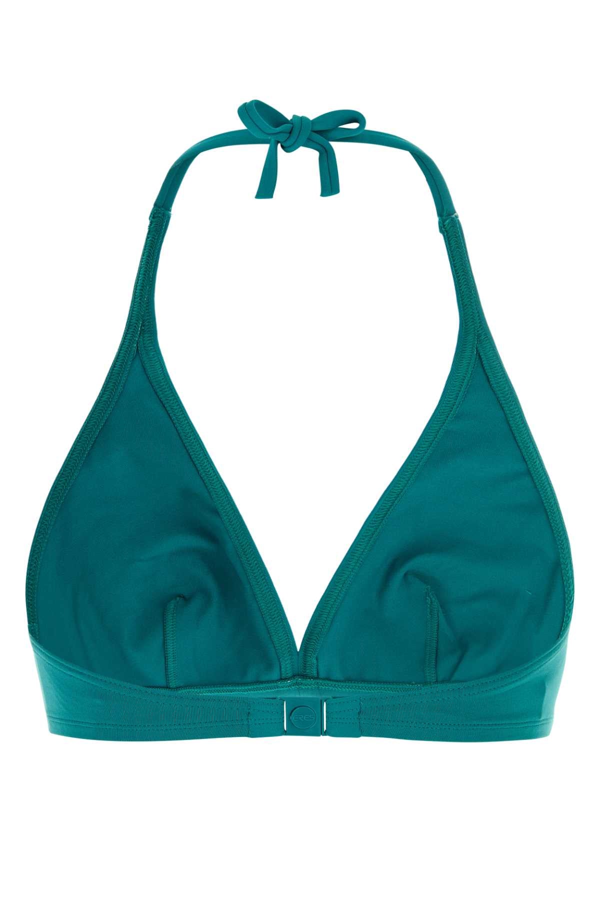 Eres Women Teal Green Stretch Nylon Gang Bikini Top ERES