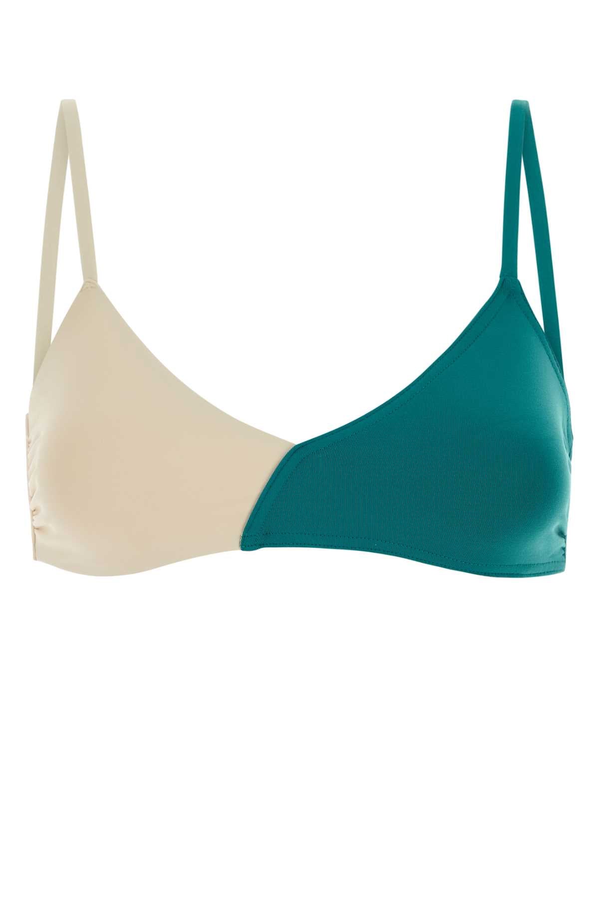 Eres Women Two-Tone Stretch Nylon Dualite Bikini Top ERES