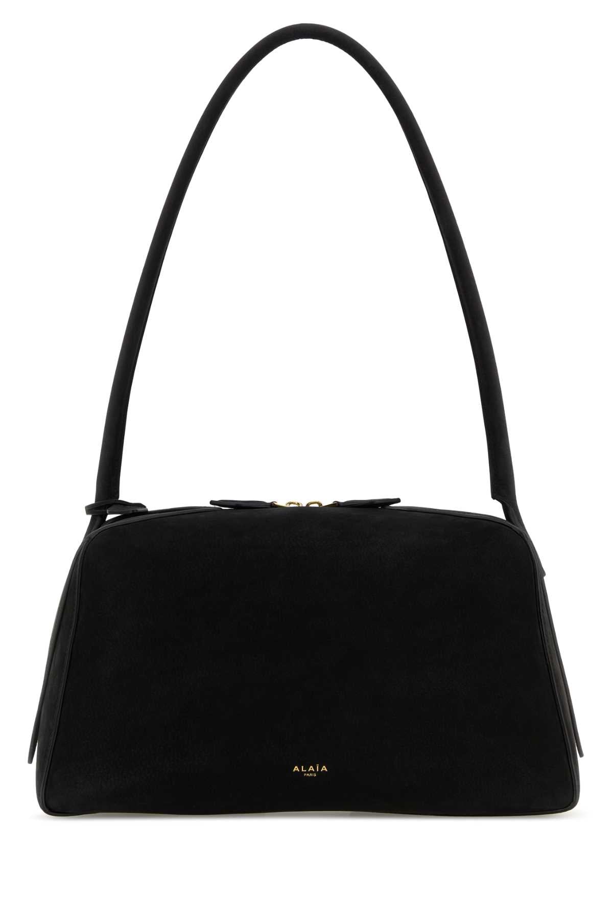 Alaia Women Black Suede Fonce Shoulder Bag ALAIA