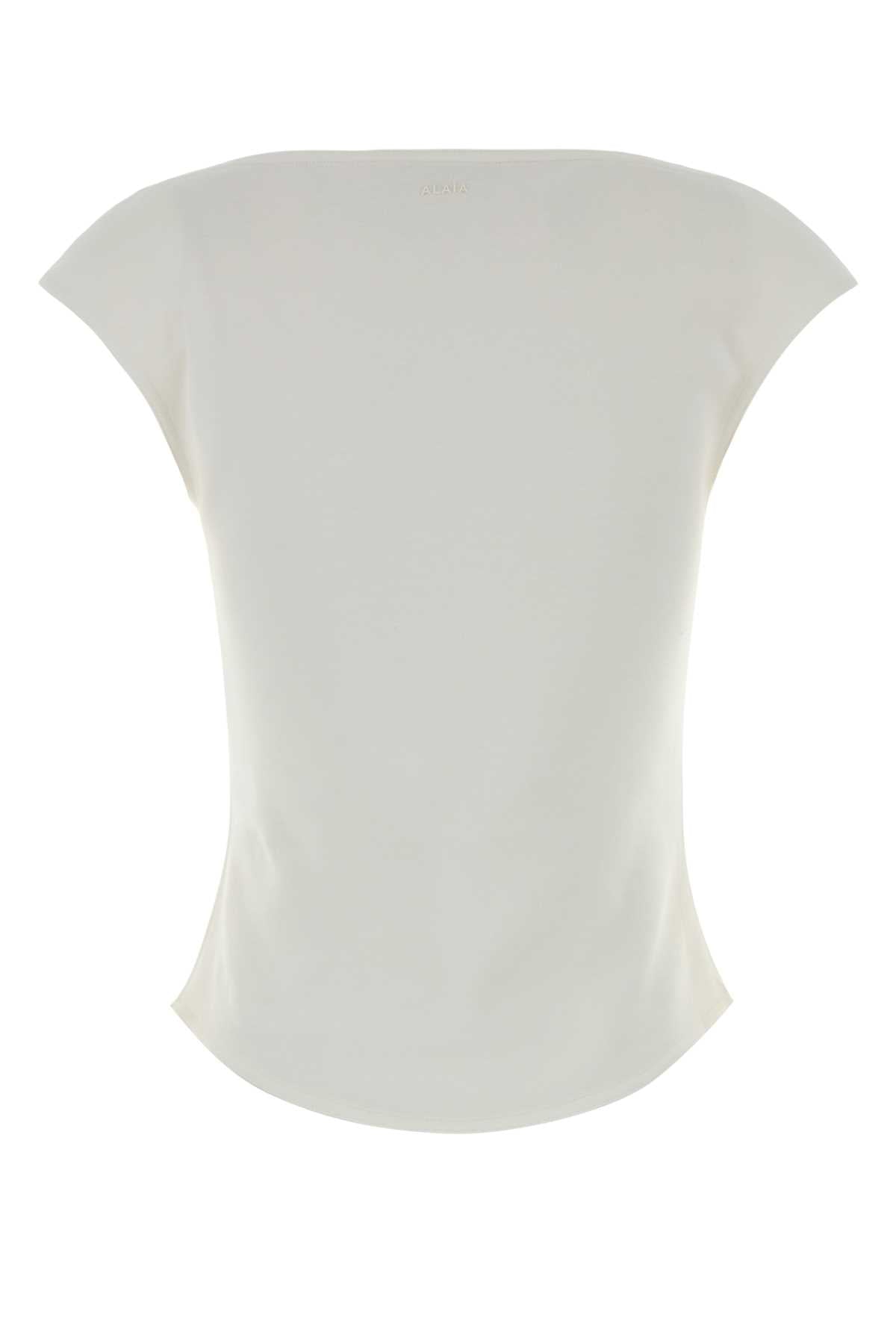 Alaia Women White Cotton Blend Top ALAIA