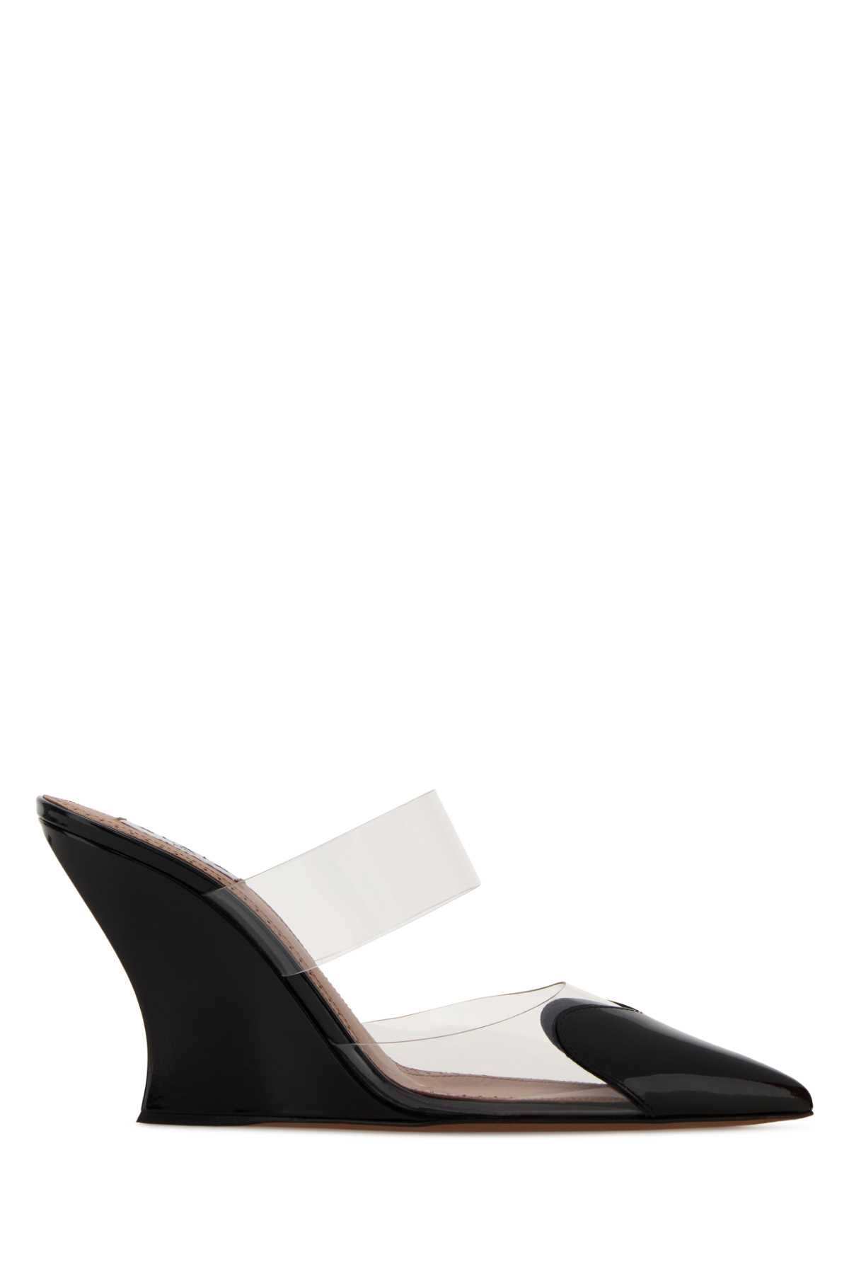 Alaia Women Two-Tone Pvc And Leather Le Coeur Mules ALAIA