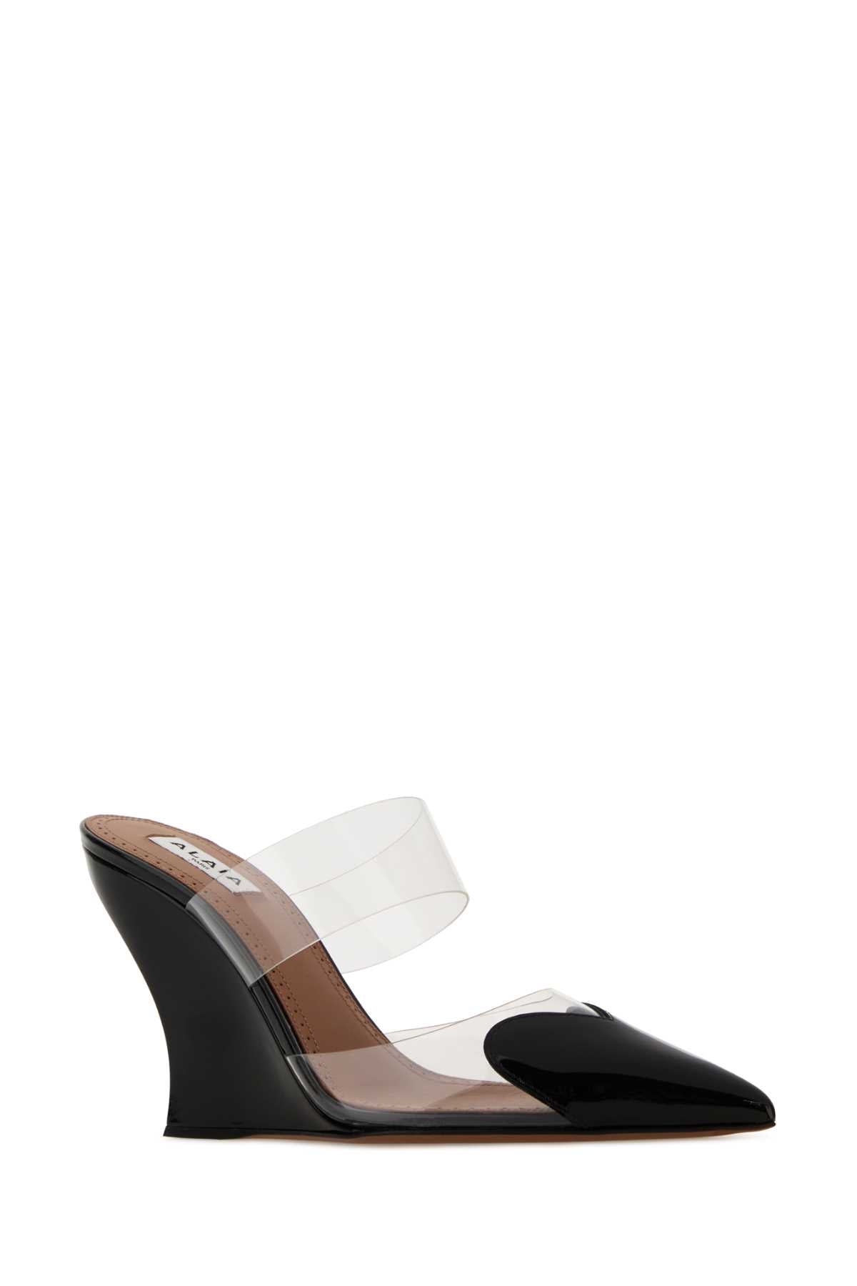 Alaia Women Two-Tone Pvc And Leather Le Coeur Mules ALAIA