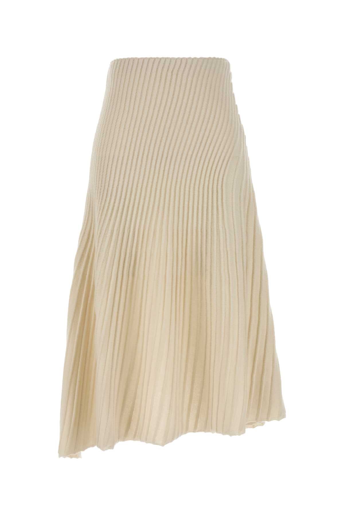 Alaia Women Ivory Wool Blend Skirt ALAIA
