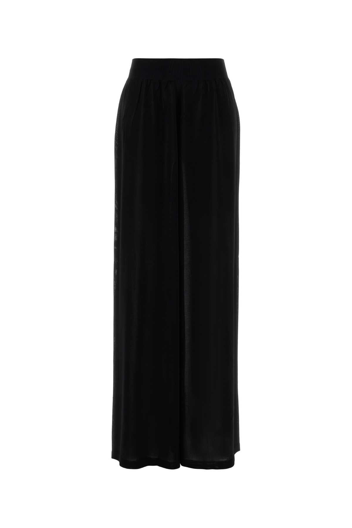 Alaia Women Black Viscose Blend Wide-Leg Pant ALAIA