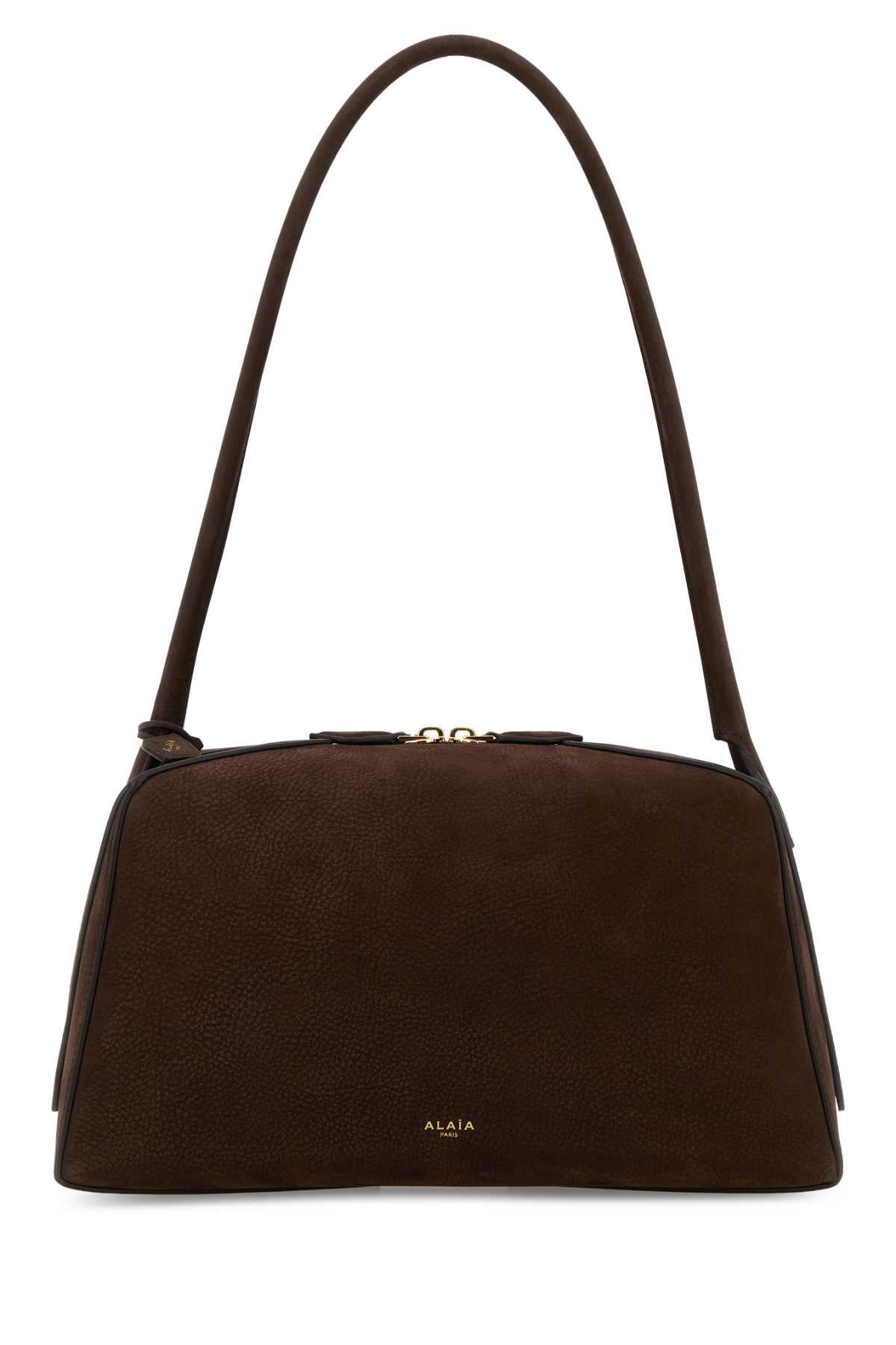 Alaia Women Brown Leather Fonce Shoulder Bag ALAIA