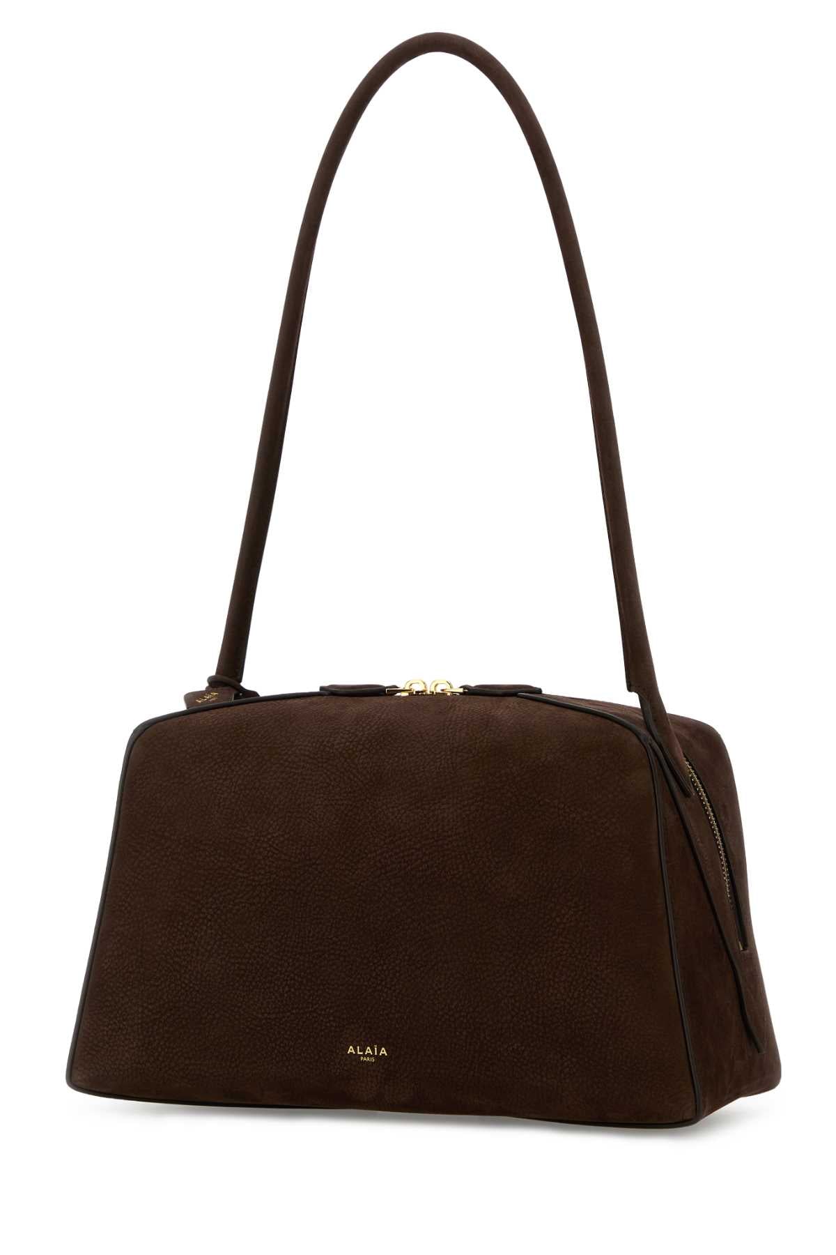Alaia Women Brown Leather Fonce Shoulder Bag ALAIA