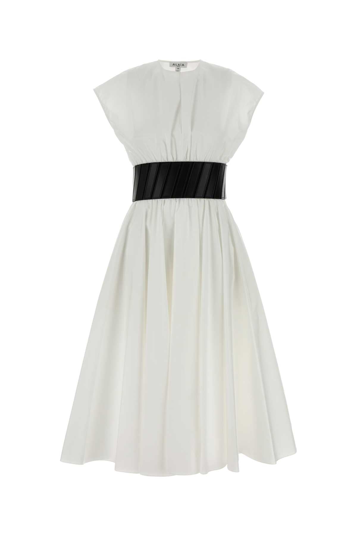 Alaia Women White Poplin Dress ALAIA