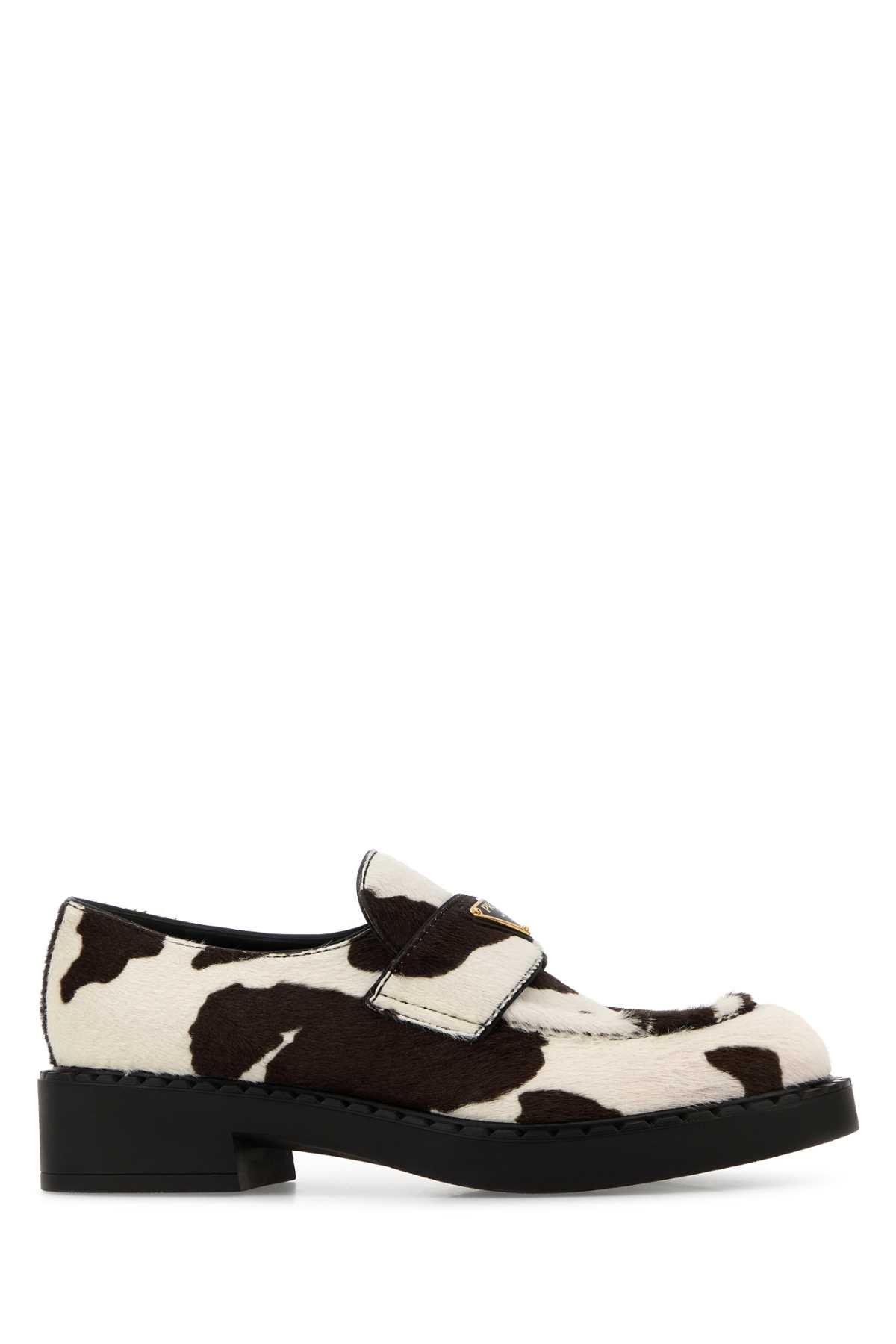 Prada Women Printed Calf Hair Loafers PRADA