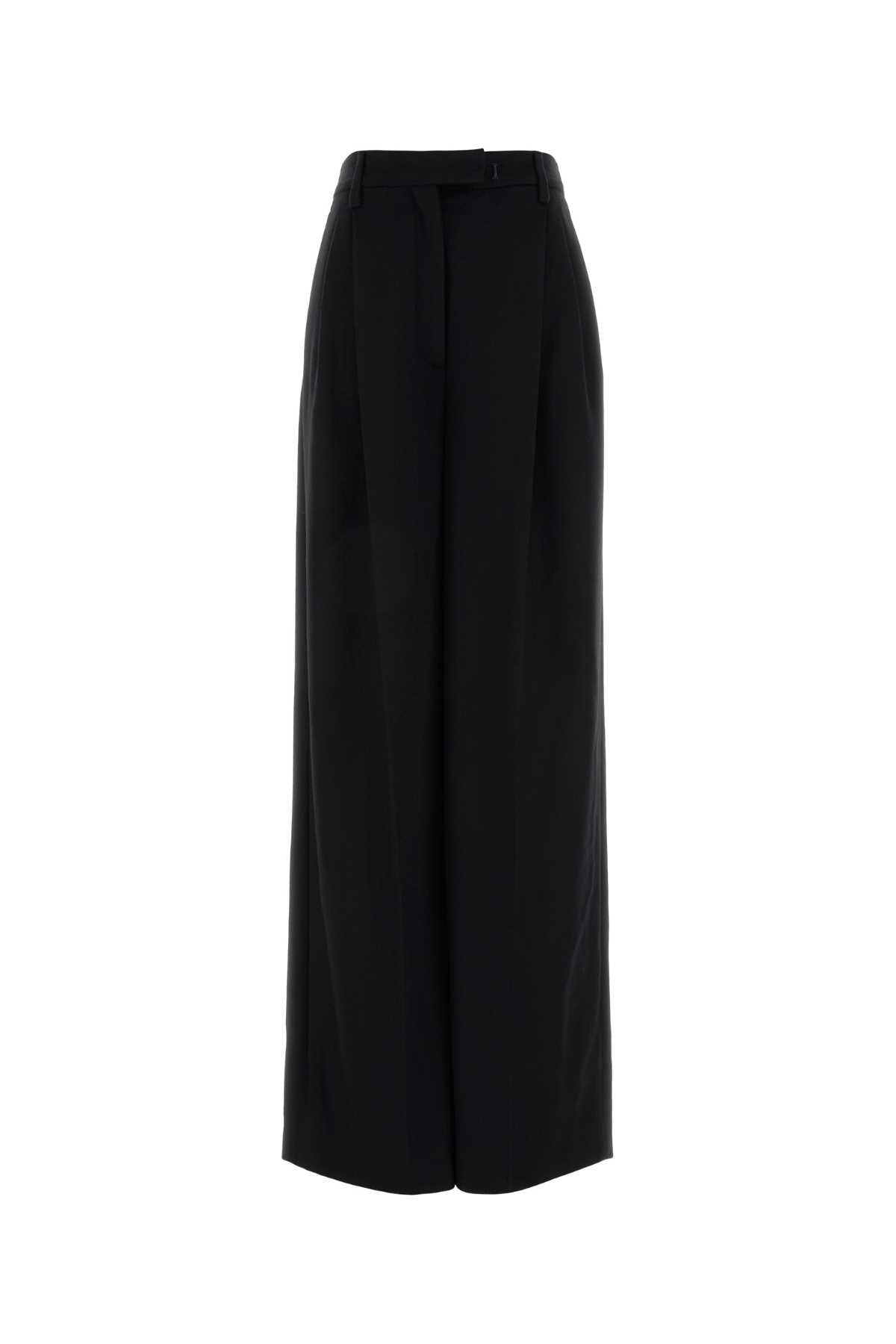 Prada Women Black Cashmere Wide-Leg Pant