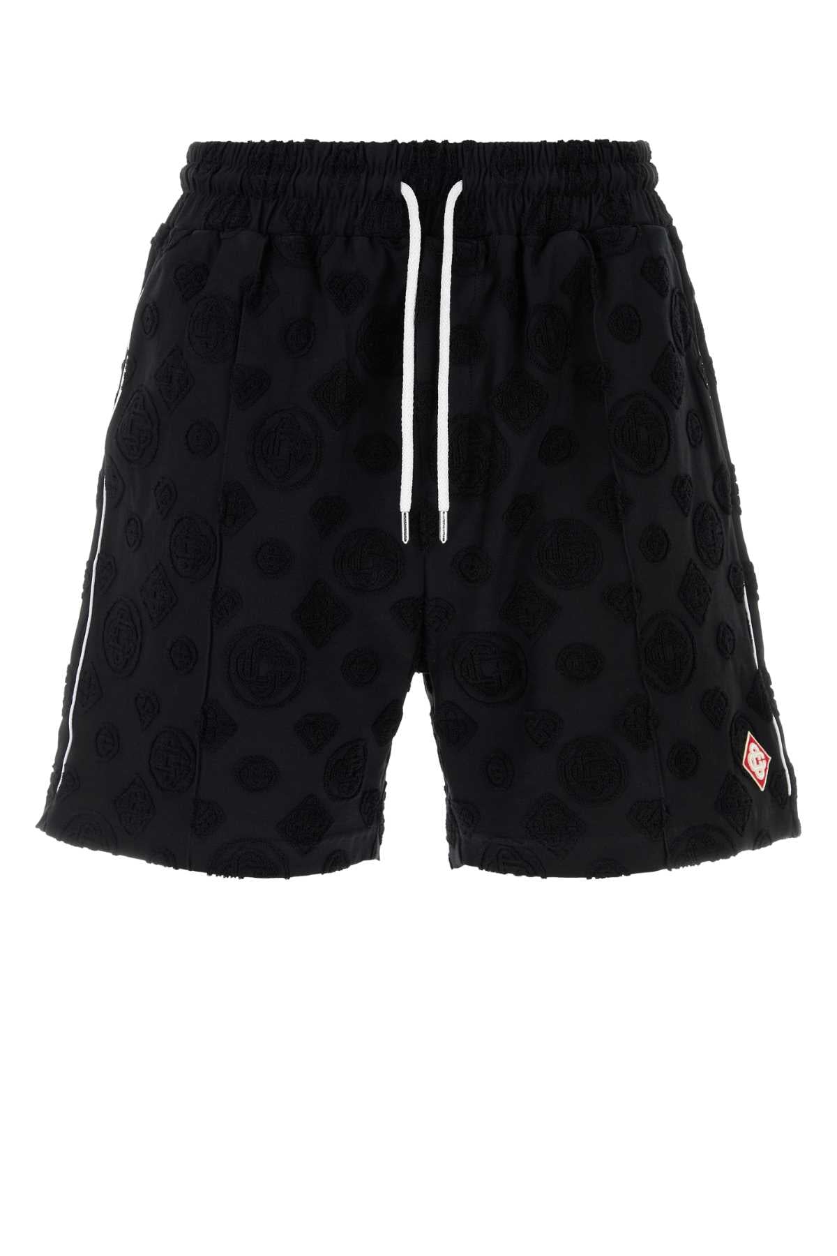 Casablanca Men Black Cotton Blend Bermuda Shorts CASABLANCA