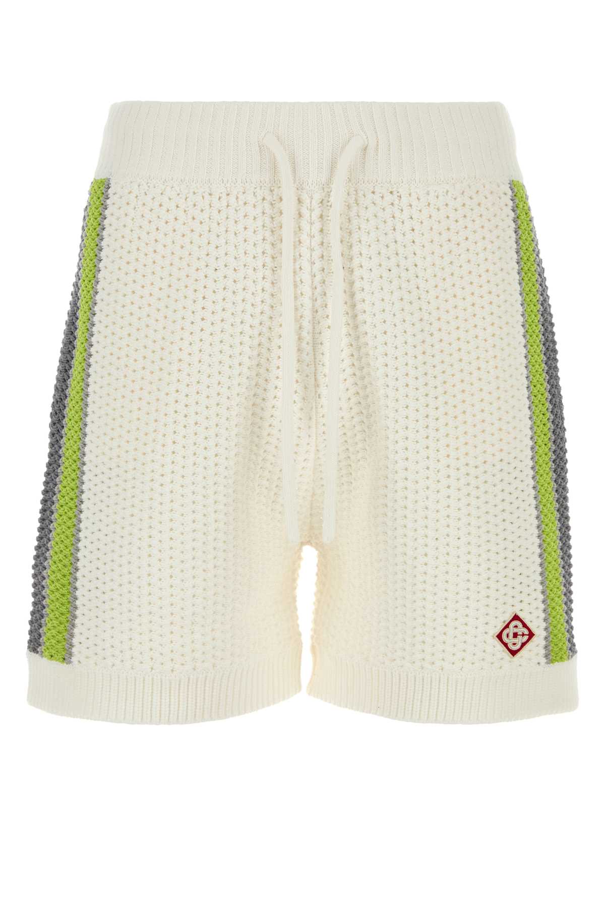 Casablanca Men White Crochet Bermuda Shorts CASABLANCA