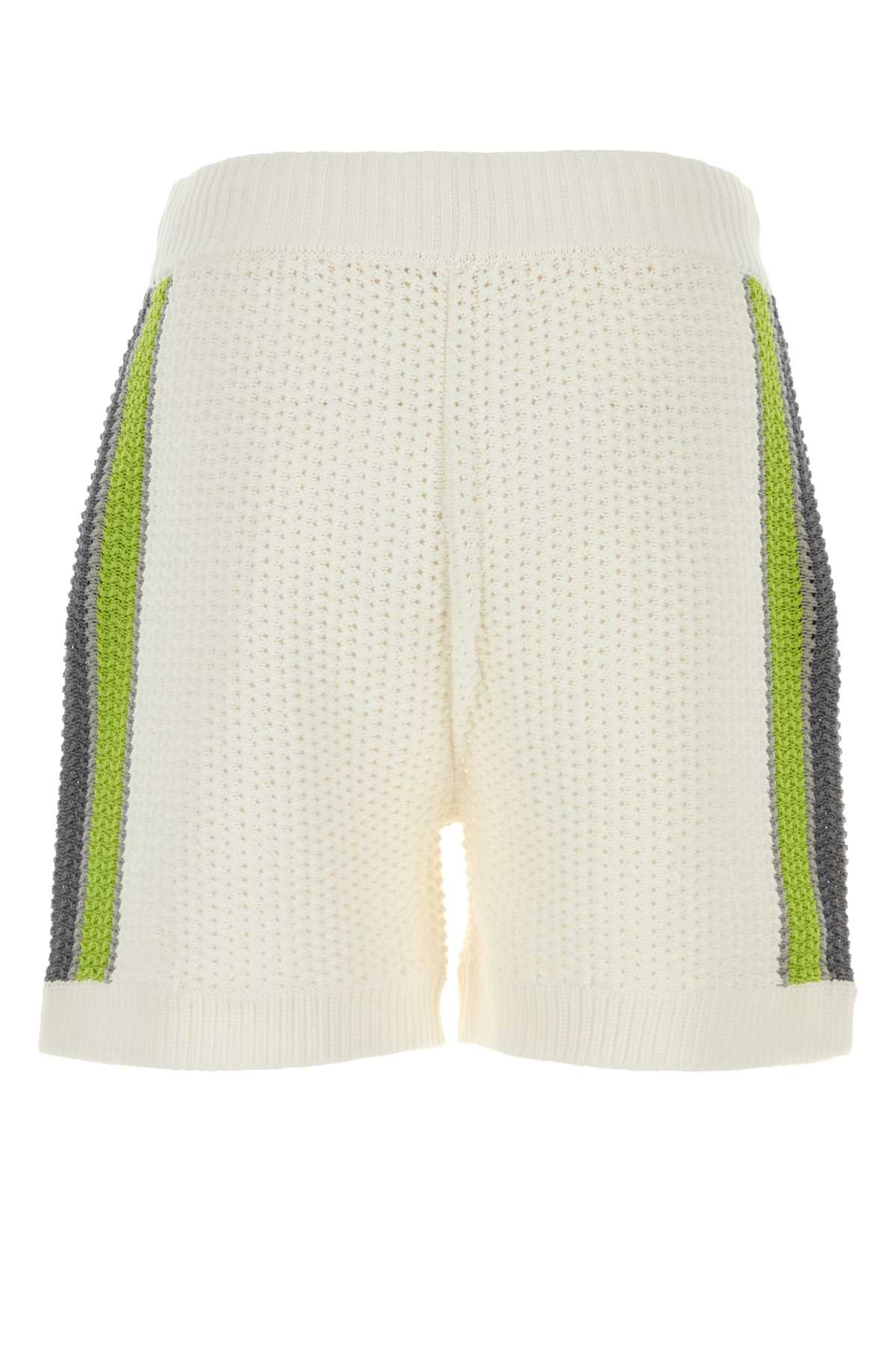 Casablanca Men White Crochet Bermuda Shorts CASABLANCA
