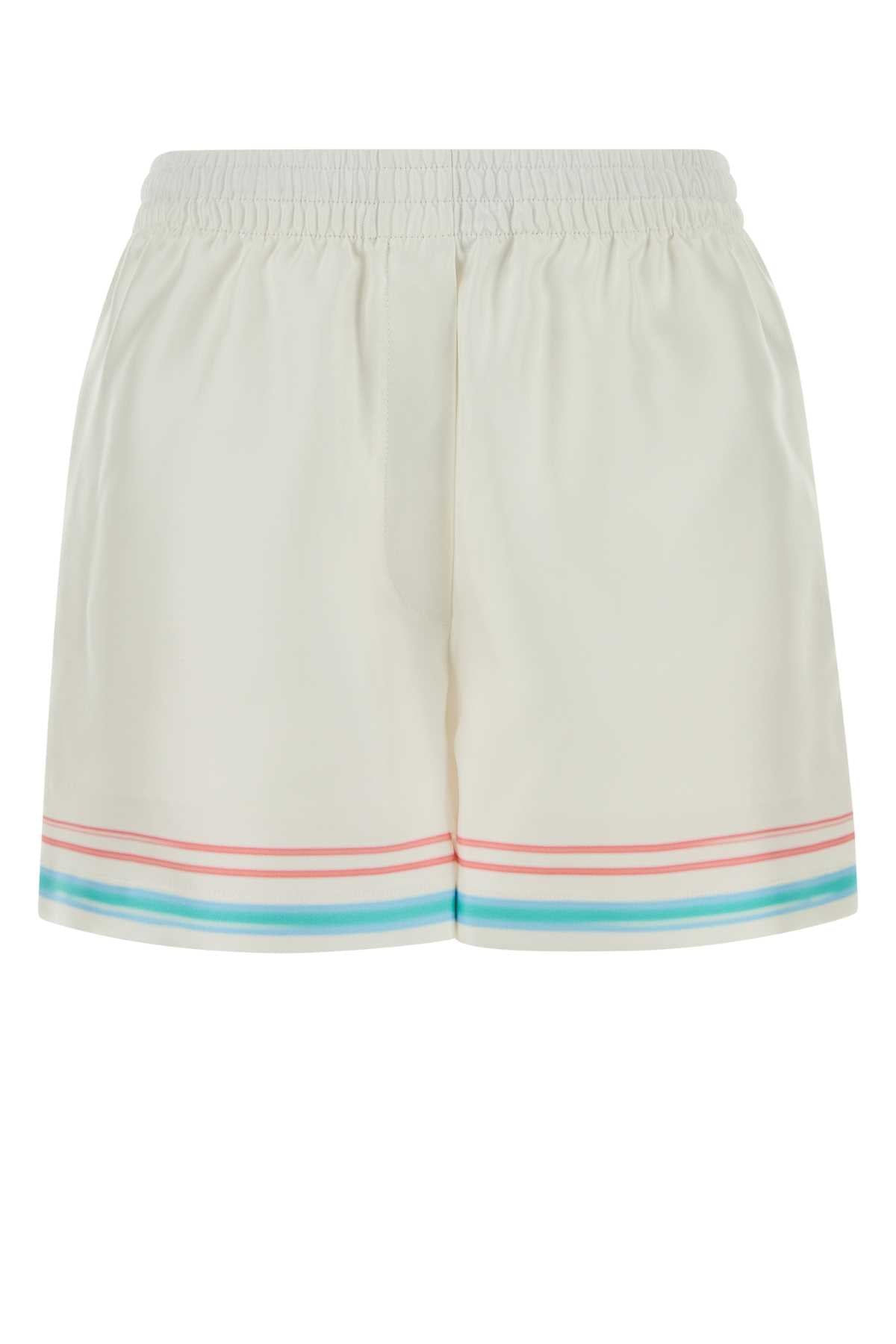 Casablanca Women White Silk Shorts CASABLANCA
