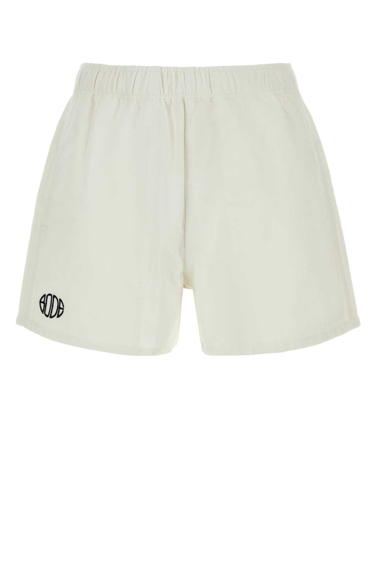 Bode Men White Cotton Bermuda Shorts BODE