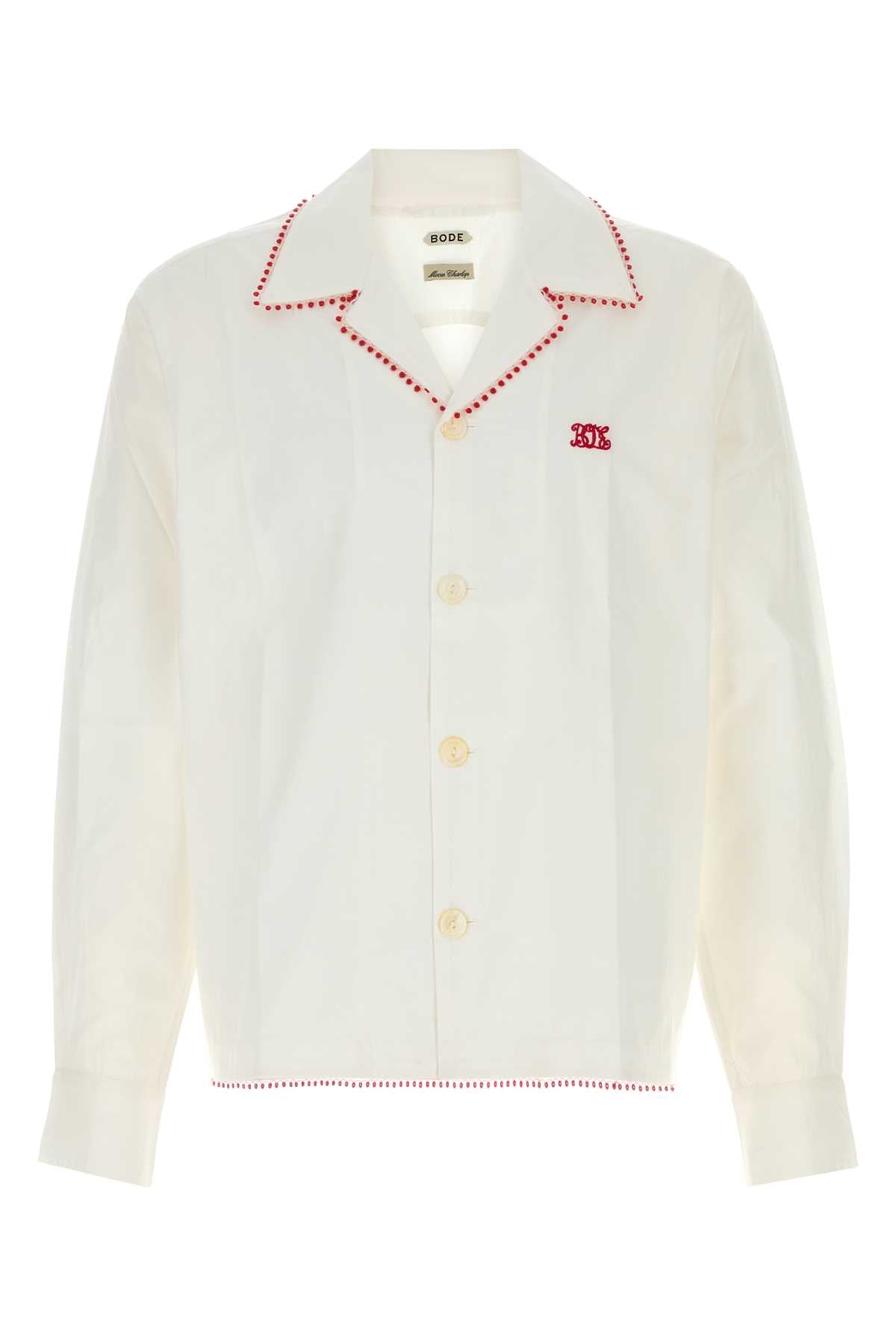 Bode Men White Poplin Shirt BODE