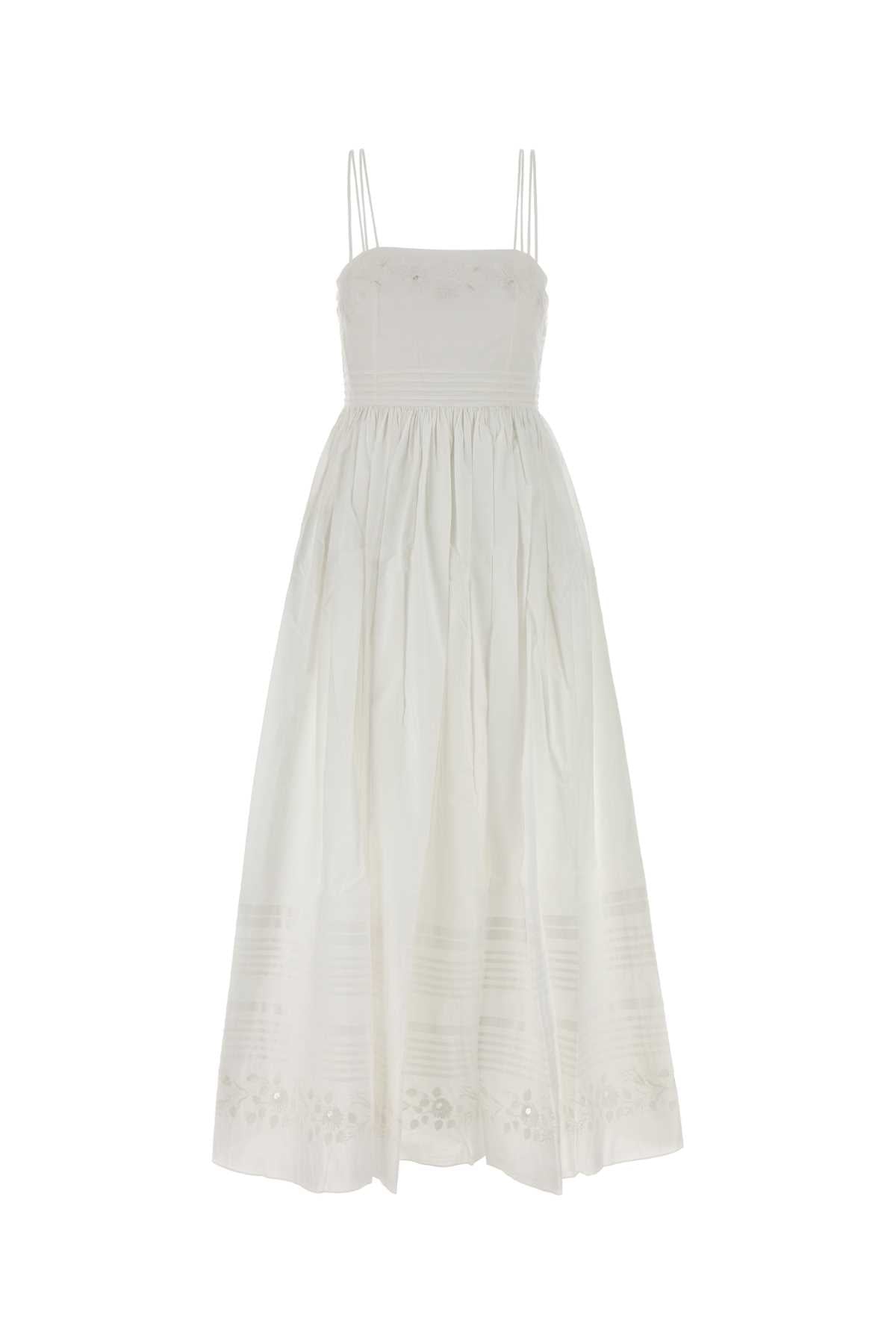 Bode Women White Cotton Chamomile Dress BODE