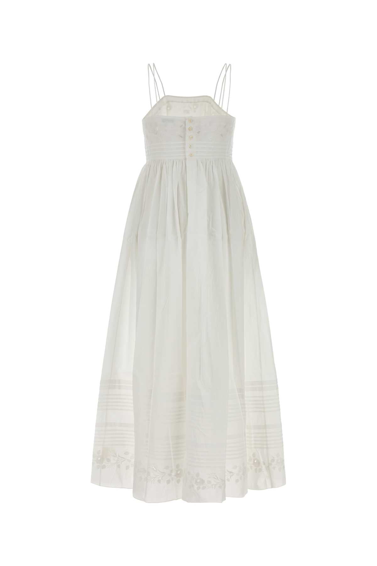 Bode Women White Cotton Chamomile Dress BODE