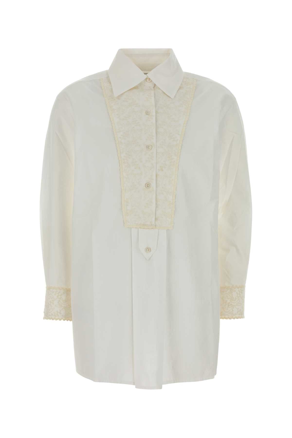 Bode Women White Poplin Closure Shirt BODE