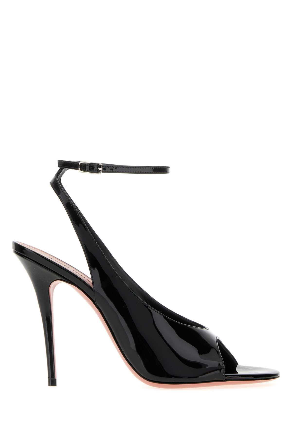 Amina Muaddi Women Black Leather Anok Sandals AMINA MUADDI