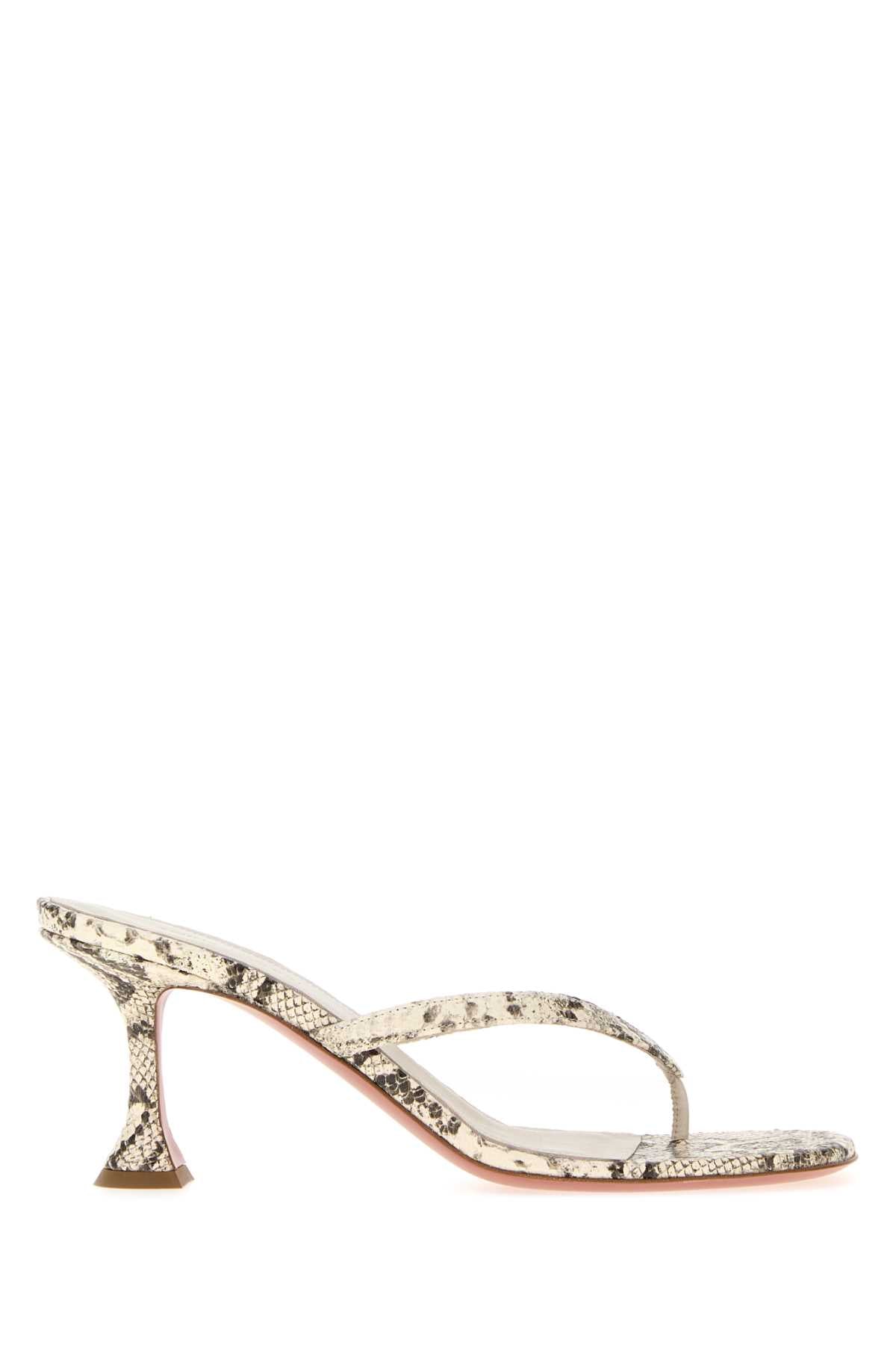 Amina Muaddi Women Printed Leather Juliette Thong Mules AMINA MUADDI