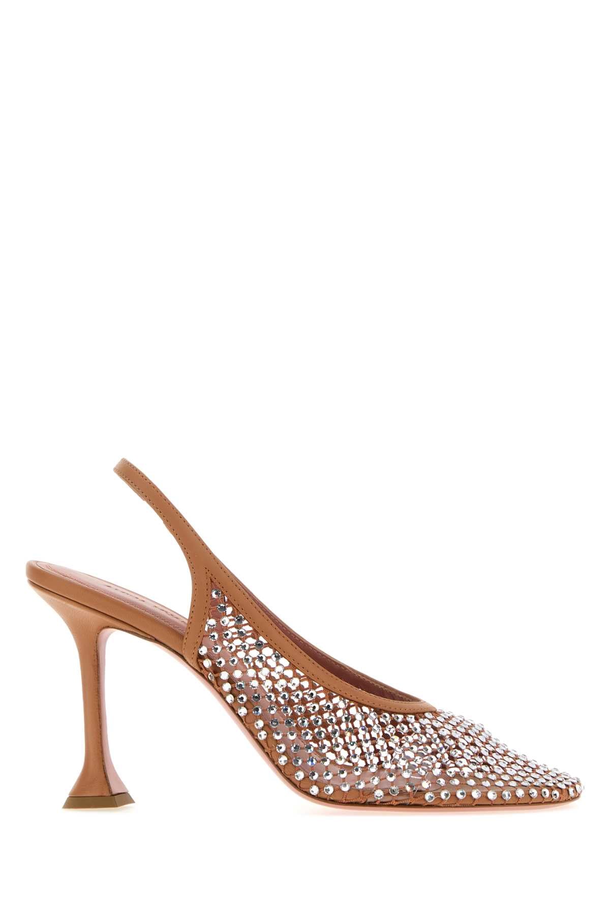 Amina Muaddi Women Embellished Mesh Dolly Pumps AMINA MUADDI
