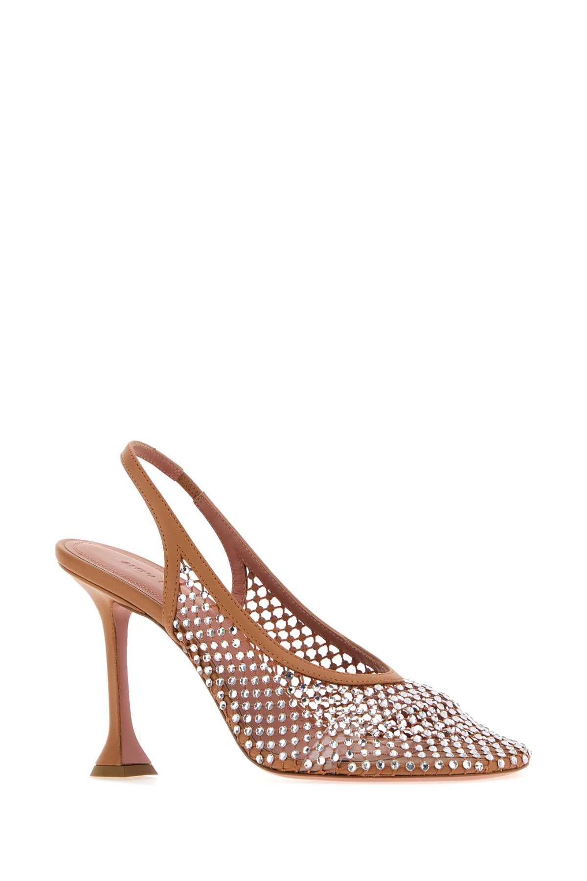 Amina Muaddi Women Embellished Mesh Dolly Pumps AMINA MUADDI