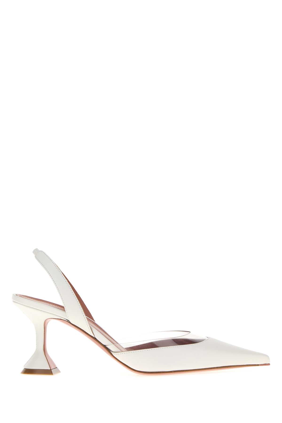 Amina Muaddi Women White Nappa Leather Lara Pumps AMINA MUADDI