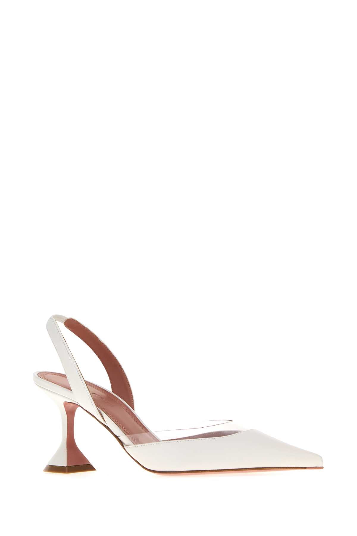 Amina Muaddi Women White Nappa Leather Lara Pumps AMINA MUADDI