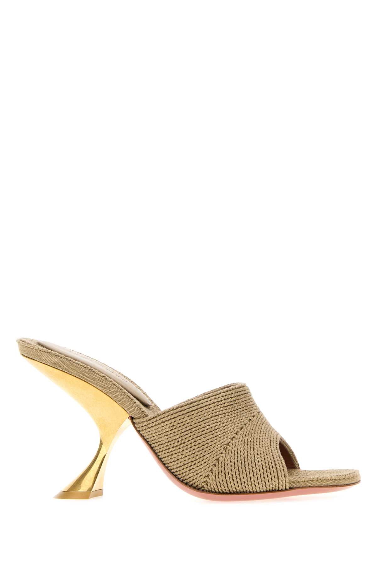 Amina Muaddi Women Cappuccino Fabric Taylor Mules AMINA MUADDI