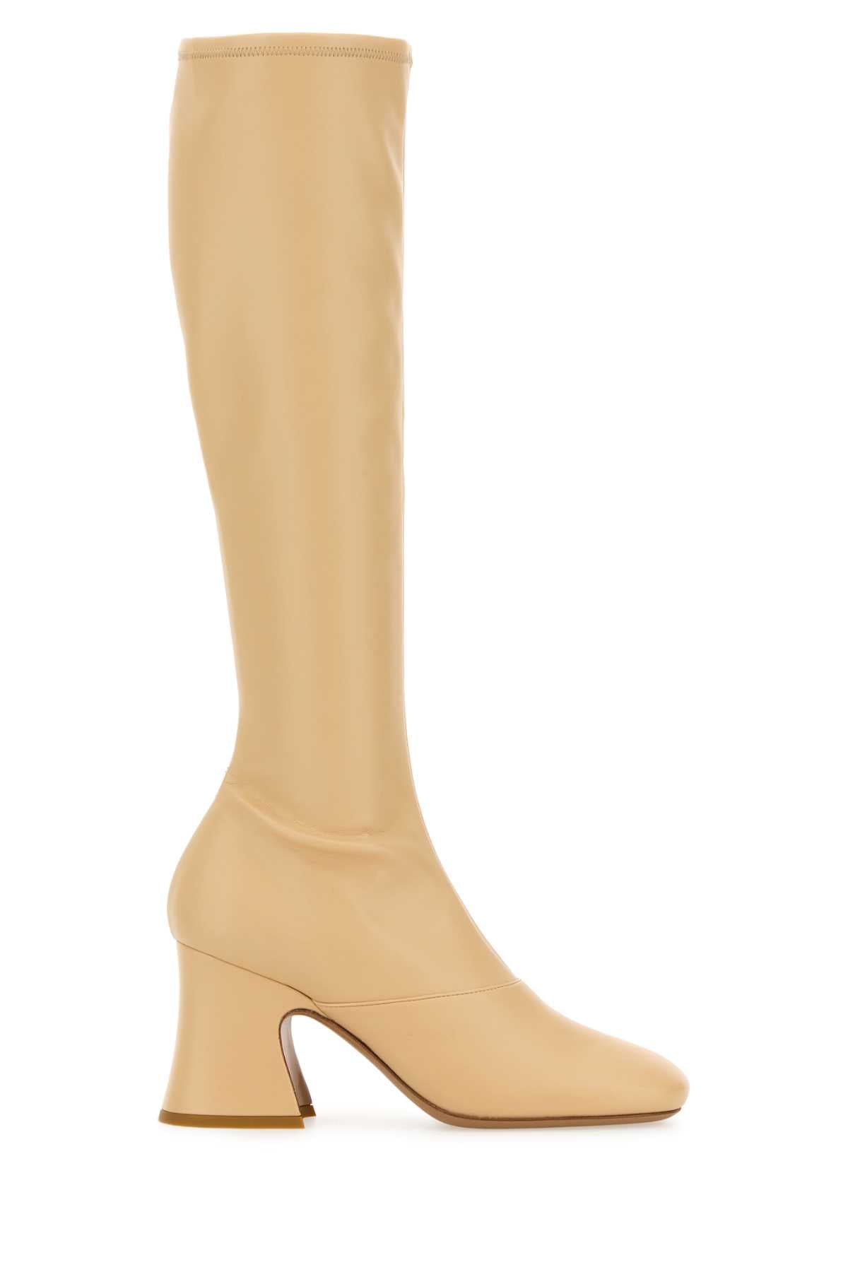 Chloe Women Cream Synthetic Leather Janis Boots CHLOE