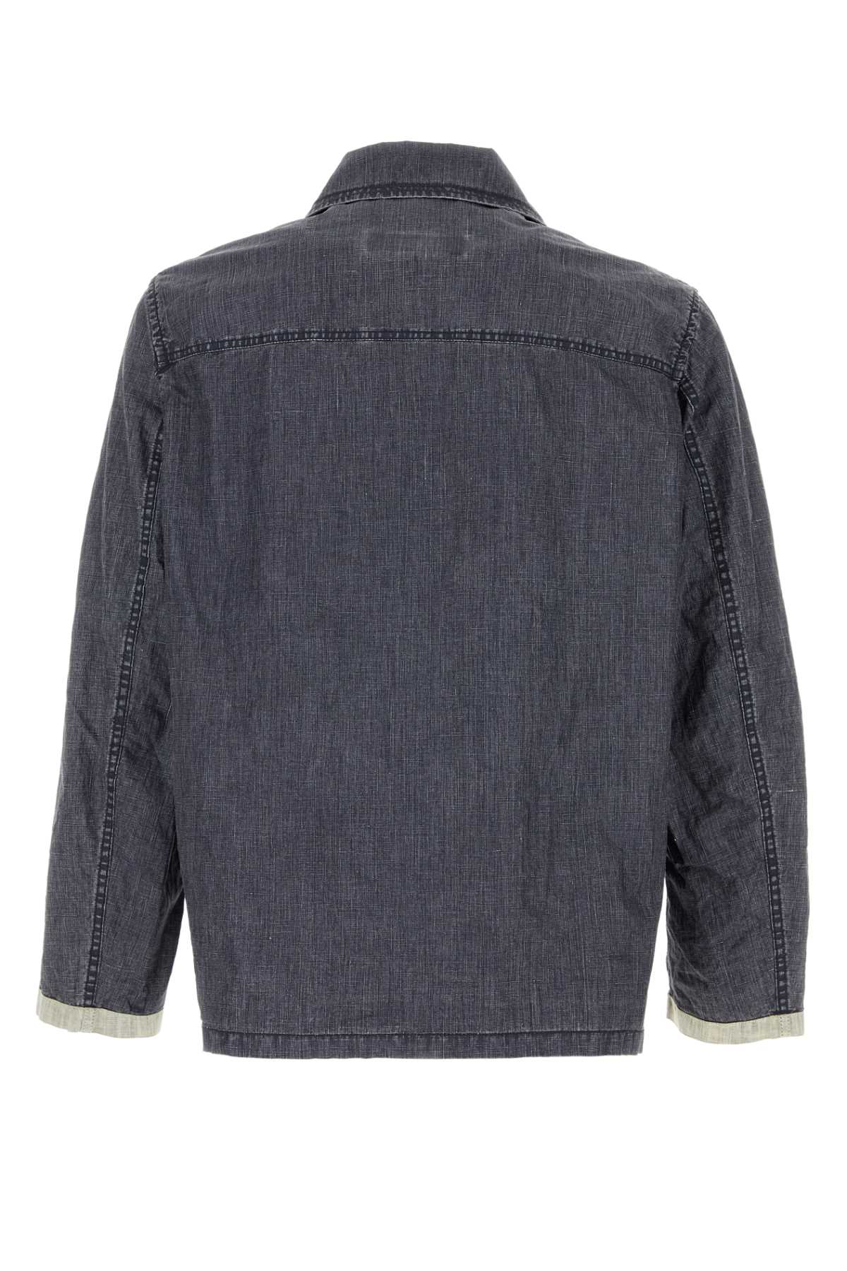Fay Men Denim Blue Linen Jacket FAY