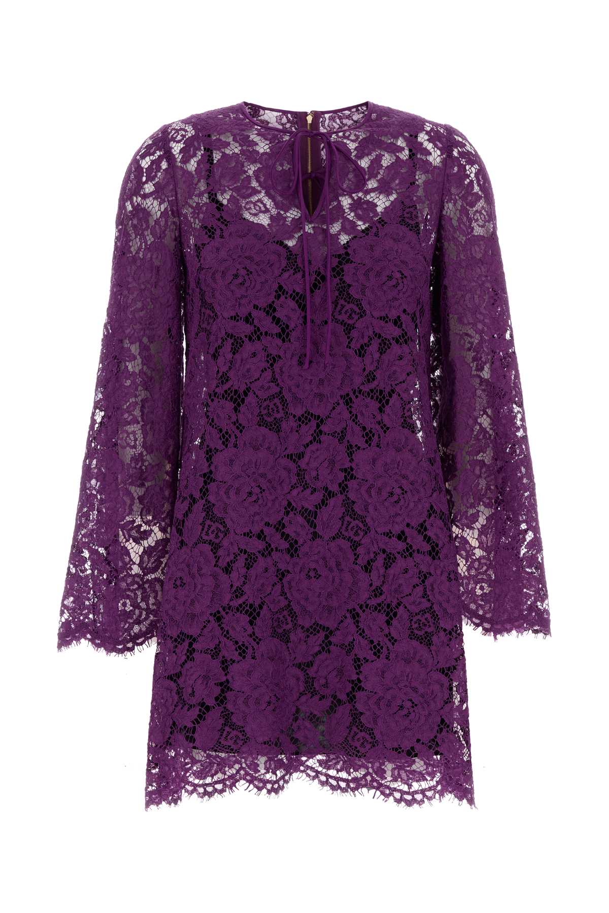Dolce & Gabbana Women Purple Lace Dress DOLCE & GABBANA
