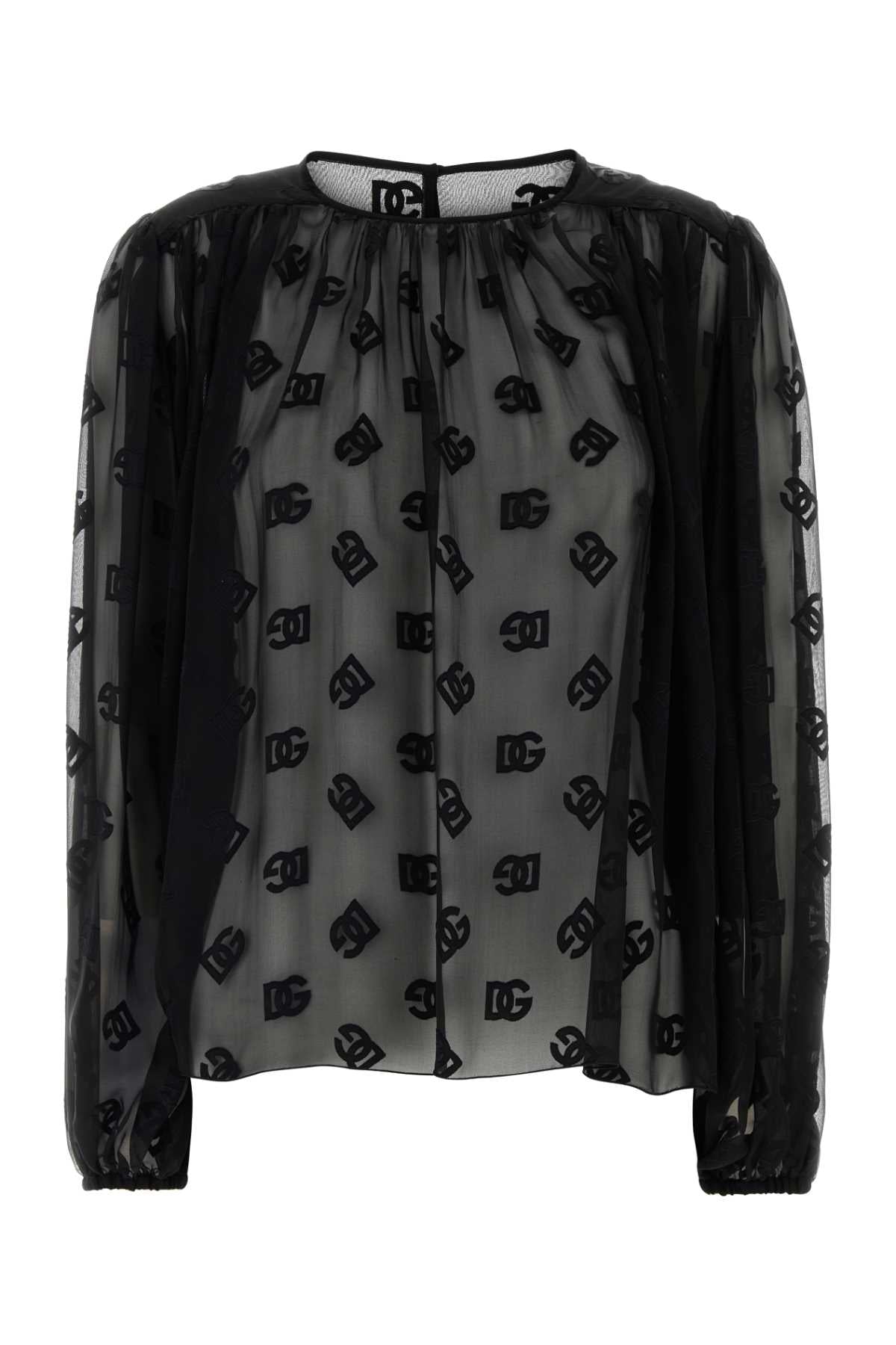Dolce & Gabbana Women Black Organza Blouse DOLCE & GABBANA