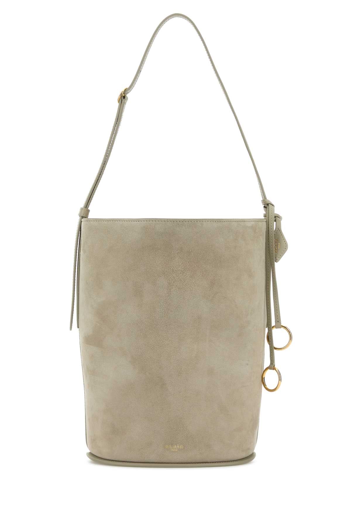Alaia Women Dove Grey Suede Bucket Bag ALAIA