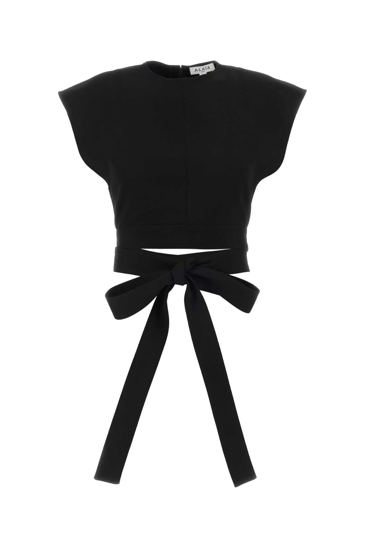 Alaia Women Black Stretch Wool Top ALAIA